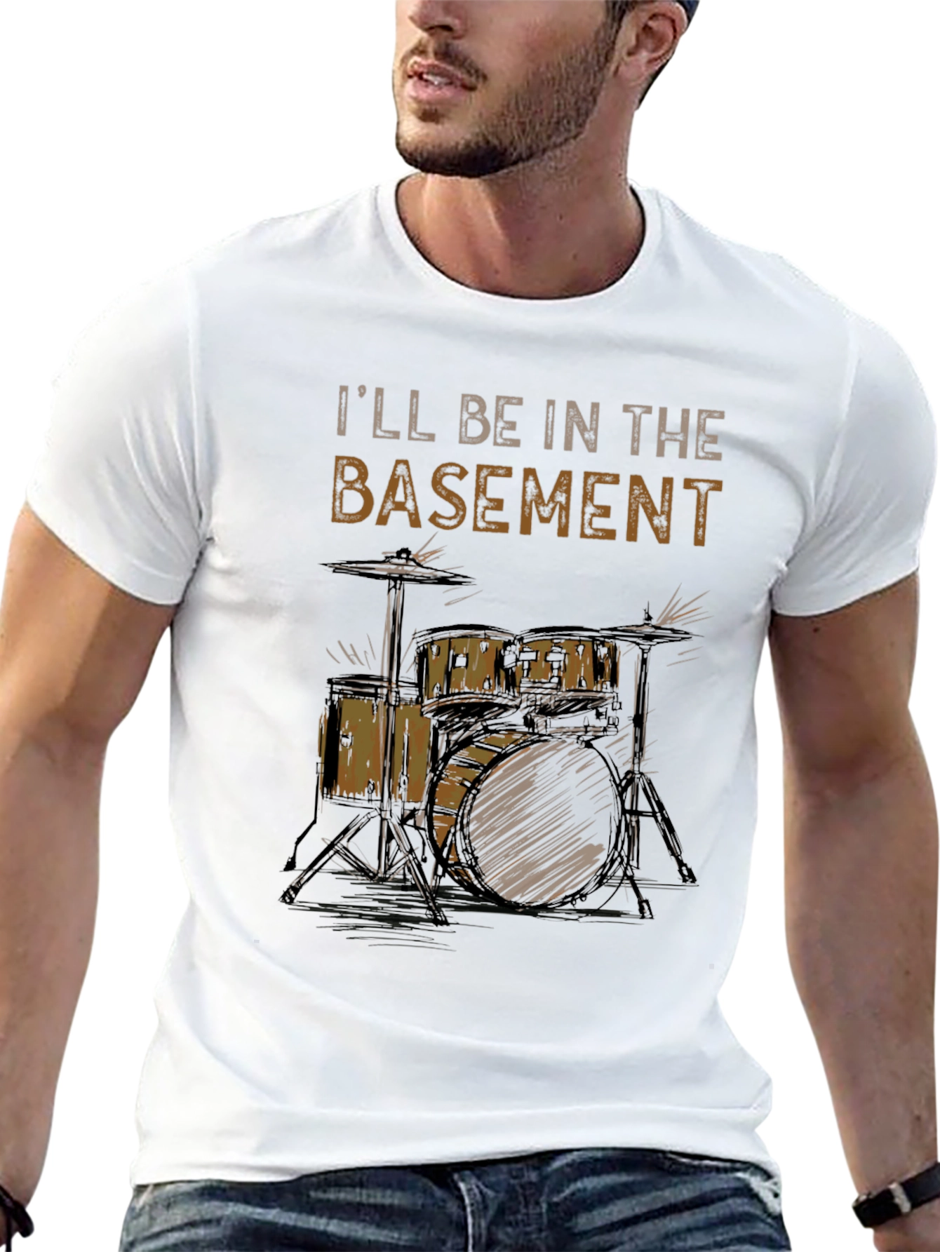 Basement Drummer T-Shirt - Music Lovers Tee