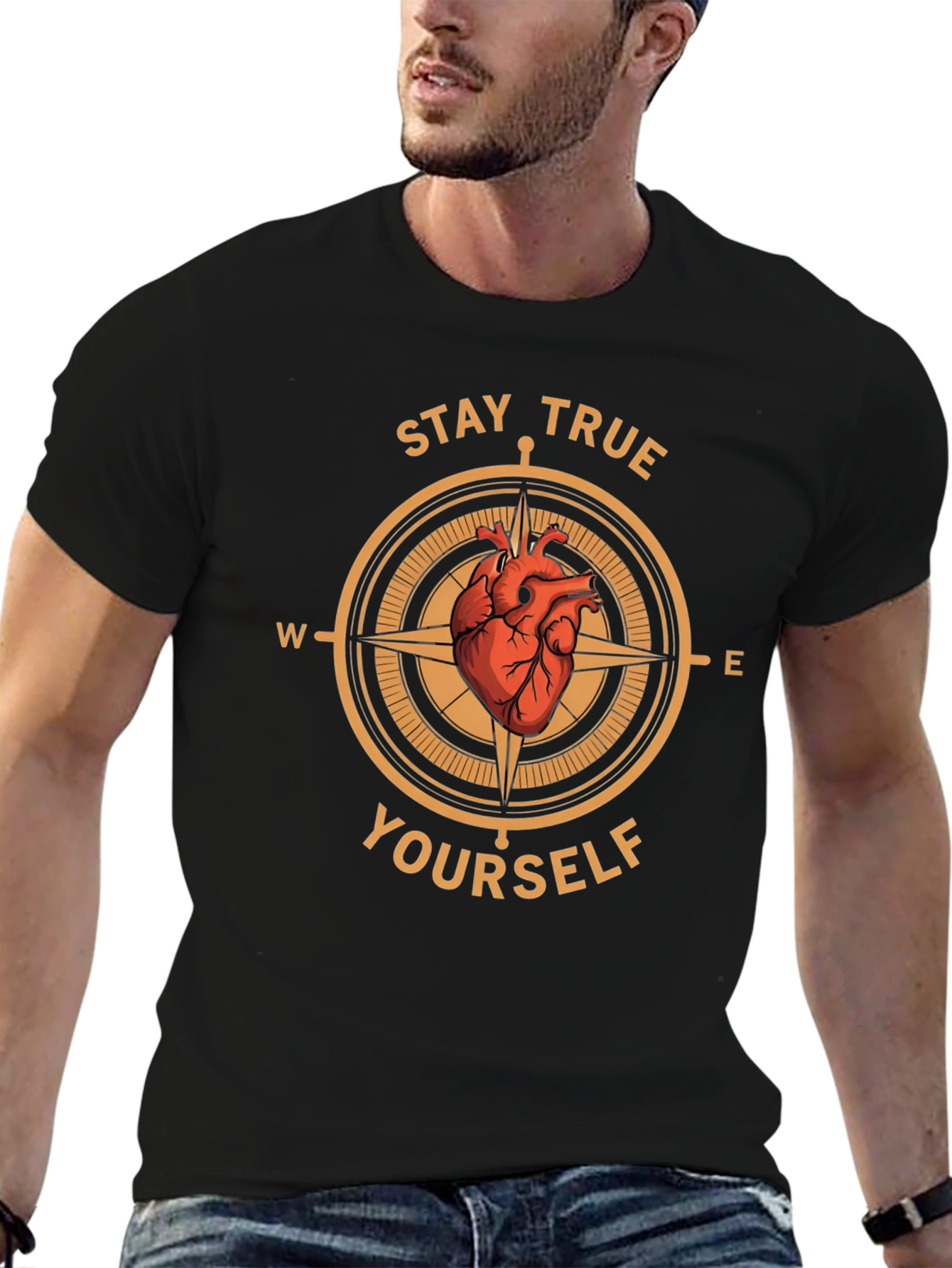 Stay True Yourself Compass Graphic T-Shirt