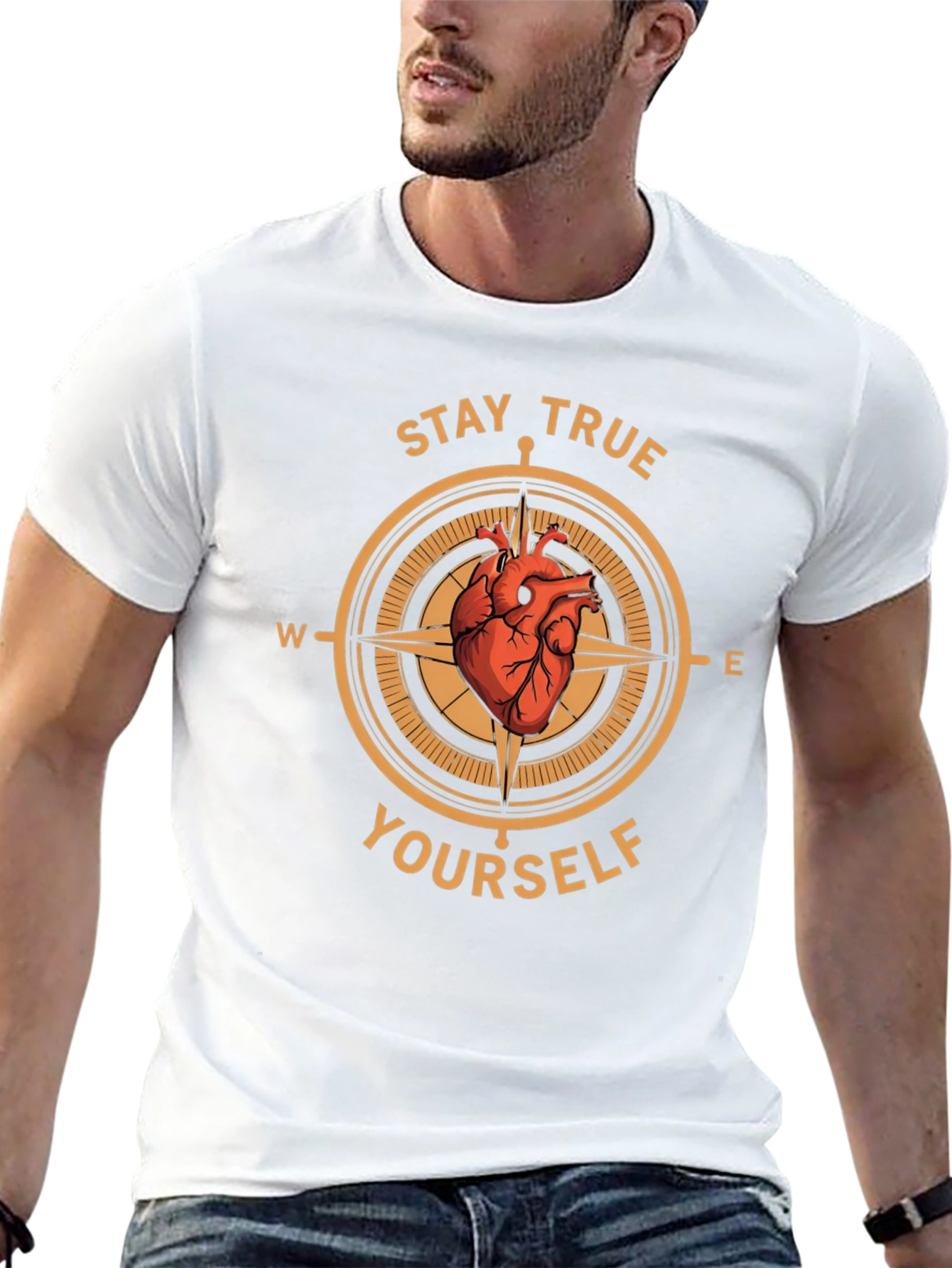 Stay True Yourself Compass Graphic T-Shirt