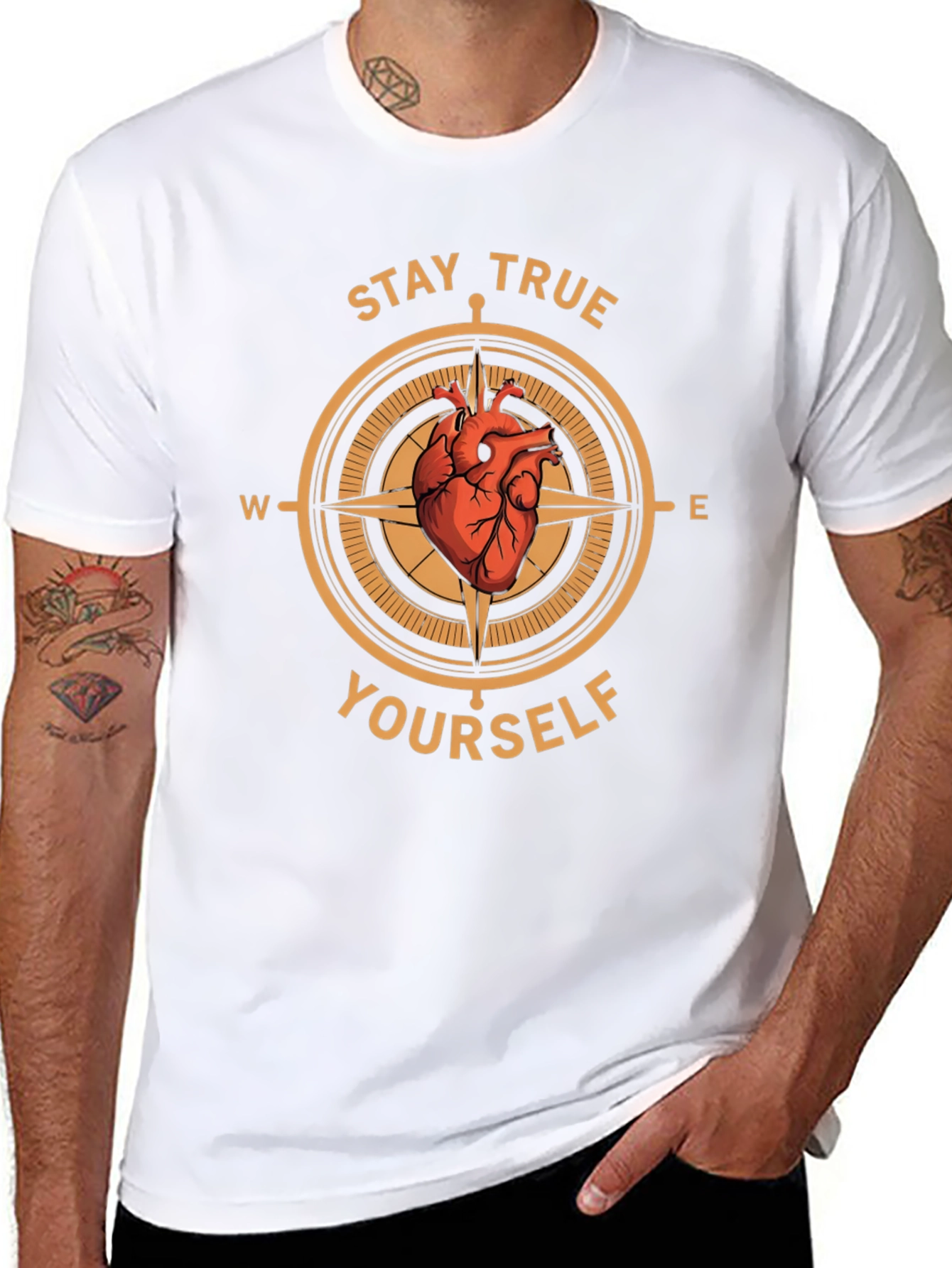 Stay True Yourself Compass Graphic T-Shirt