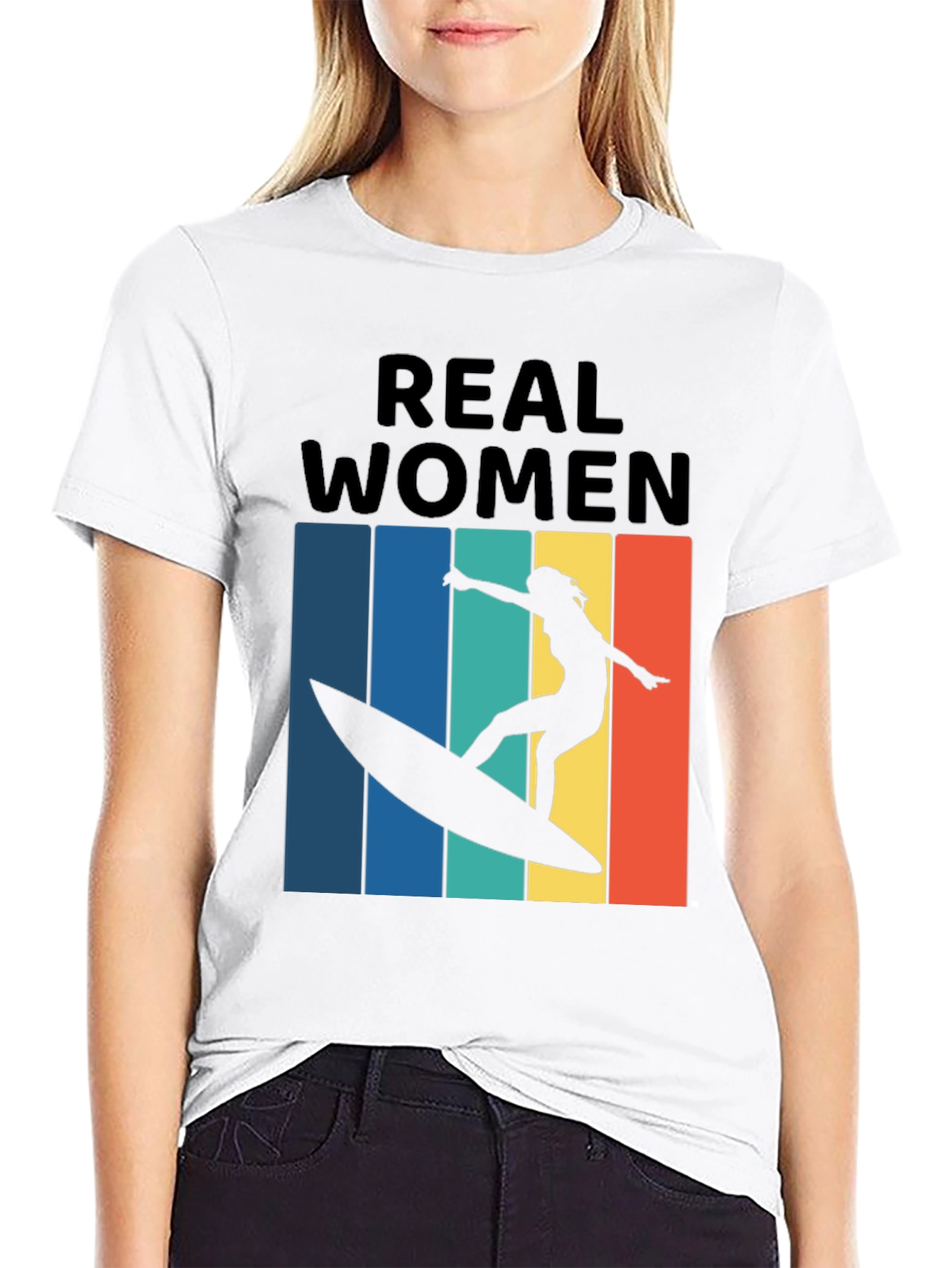 Real Women Surf T-Shirt Retro Graphic Tee