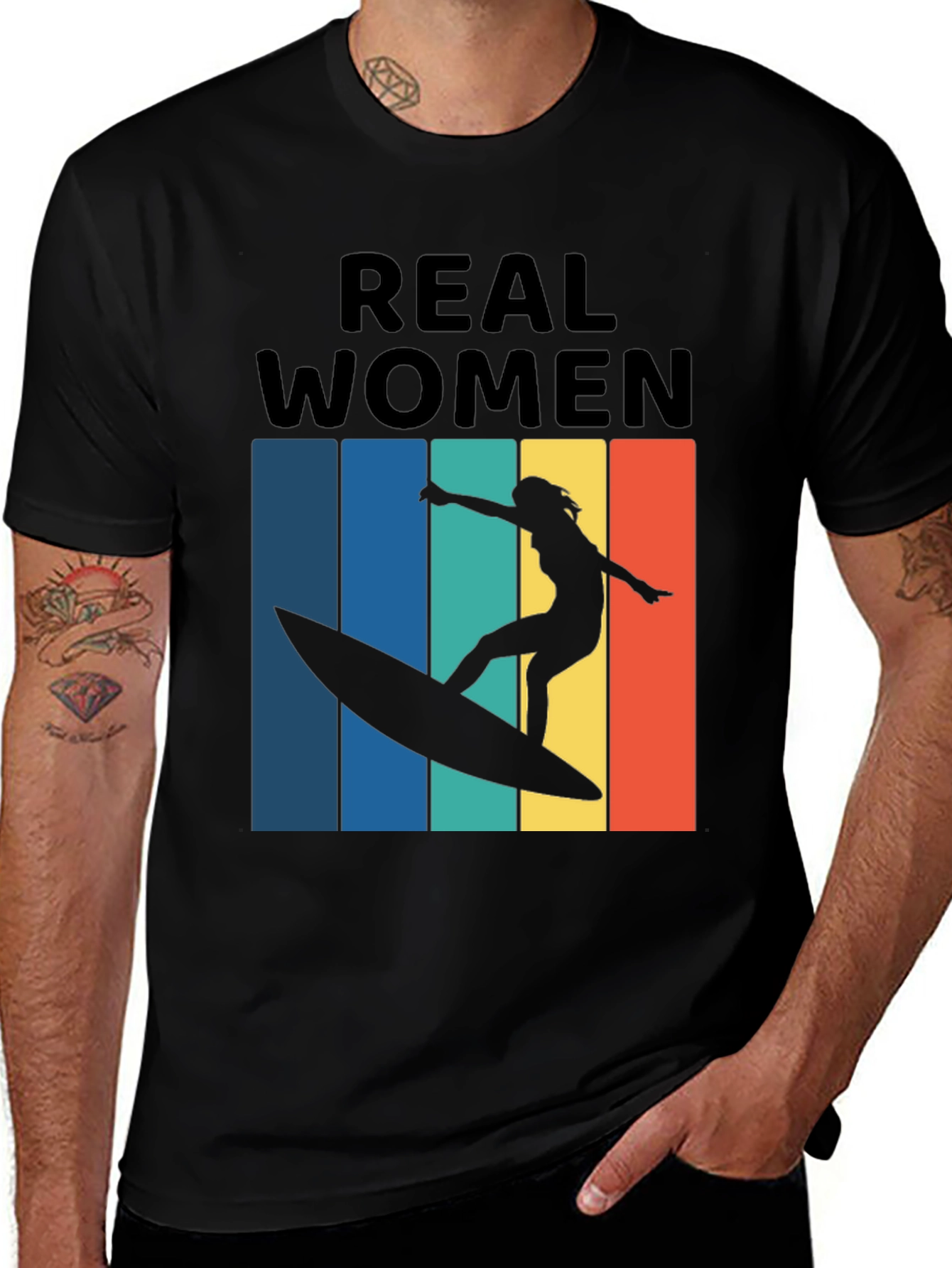 Real Women Surf T-Shirt Retro Graphic Tee