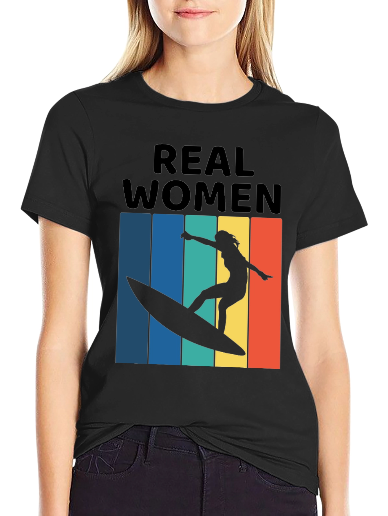 Real Women Surf T-Shirt Retro Graphic Tee