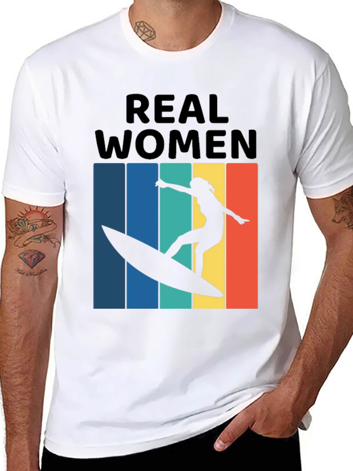 Real Women Surf T-Shirt Retro Graphic Tee