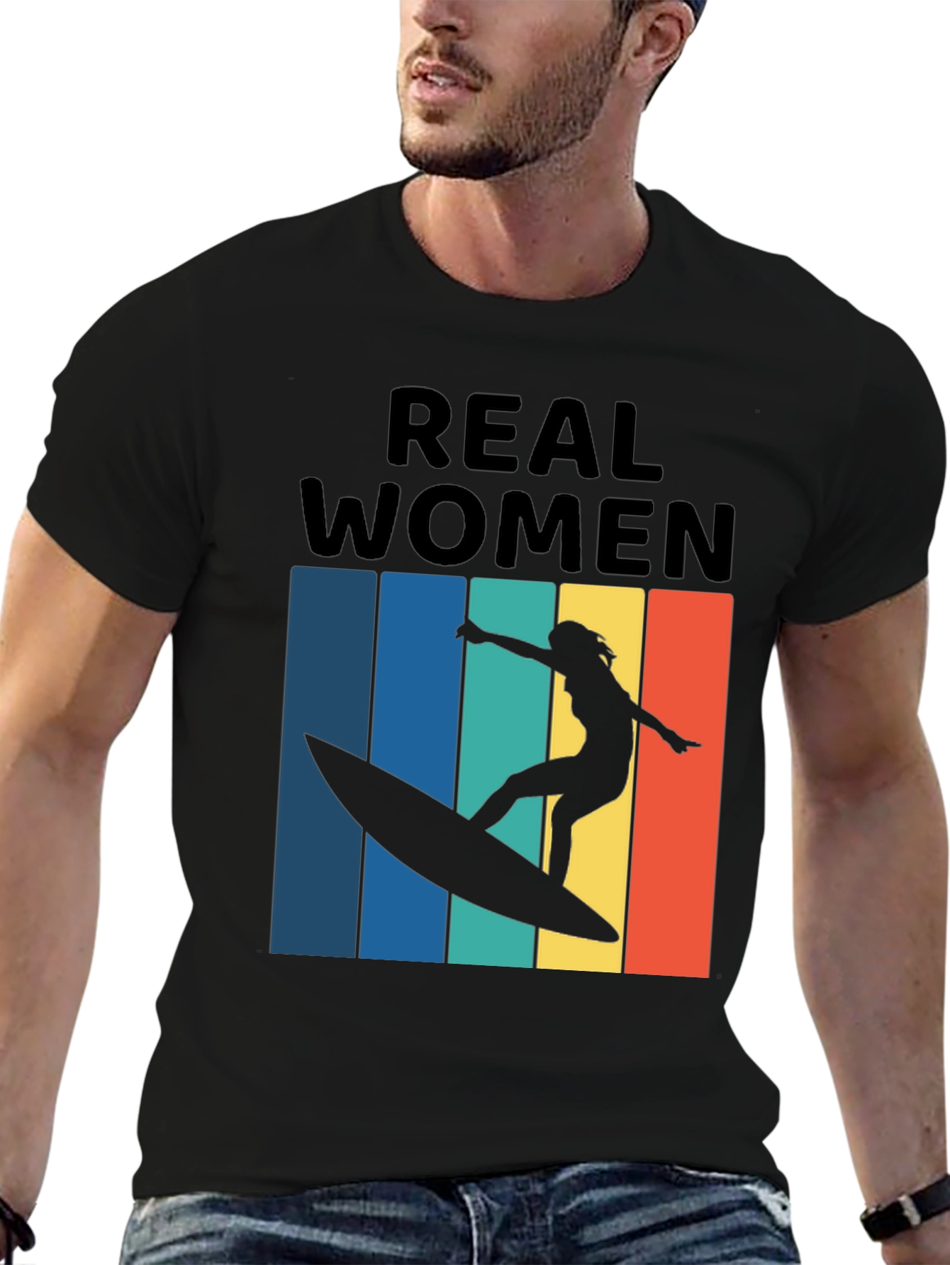 Real Women Surf T-Shirt Retro Graphic Tee
