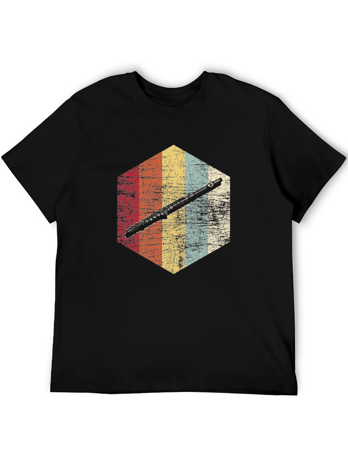 Retro Flute Graphic Tee - Musician Style Shirt