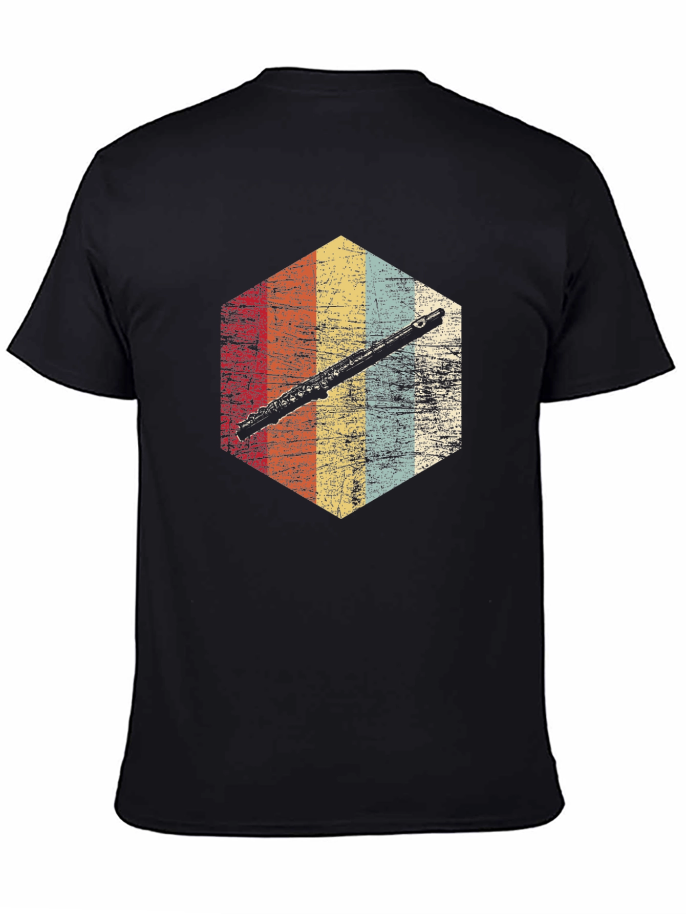 Retro Flute Graphic Tee - Musician Style Shirt