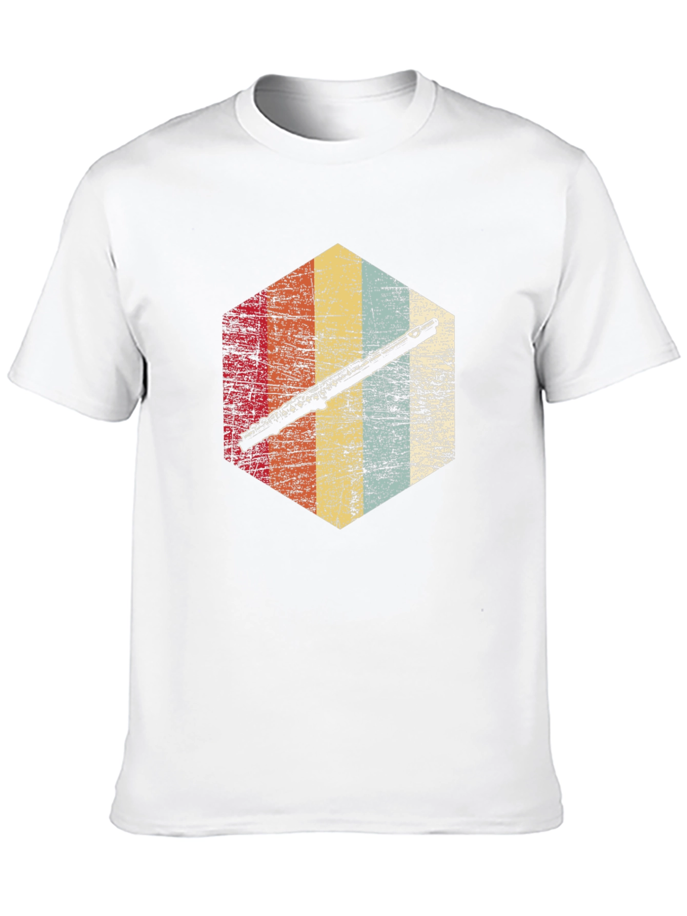 Retro Flute Graphic Tee - Musician Style Shirt