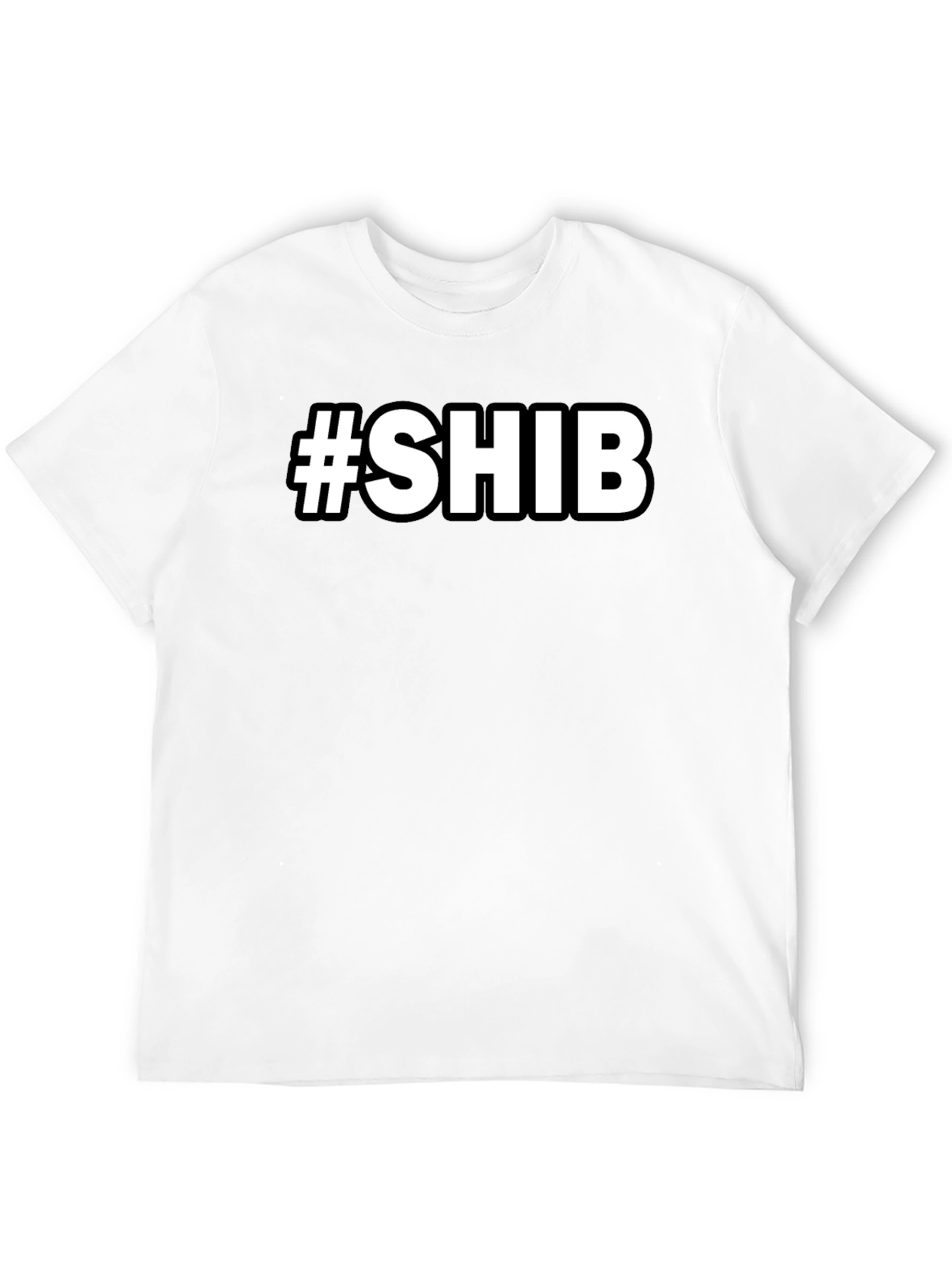 #SHIB Black Cotton Graphic Tee - Crypto Enthusiast Apparel