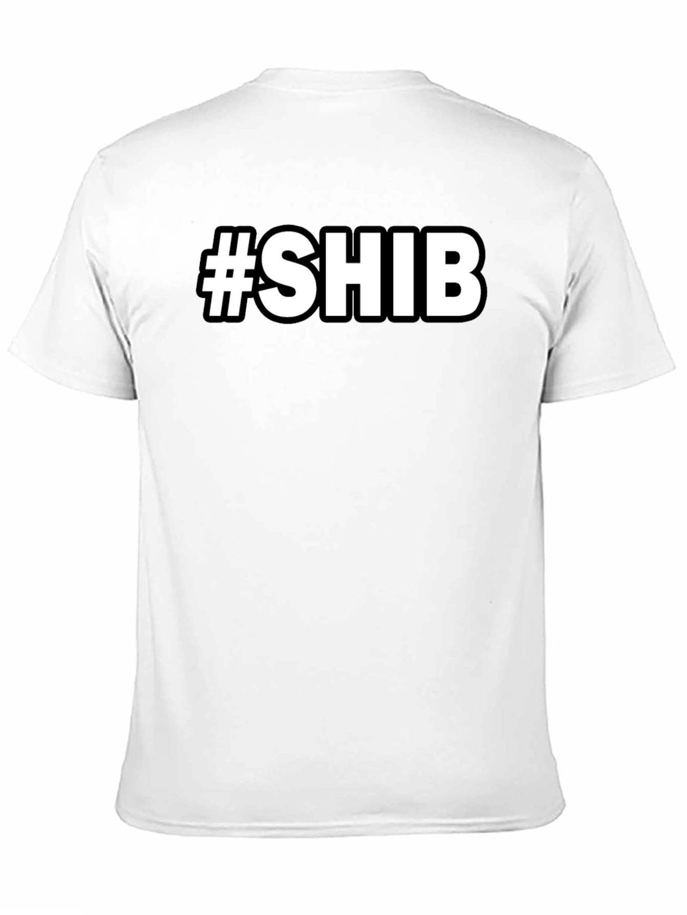 #SHIB Black Cotton Graphic Tee - Crypto Enthusiast Apparel
