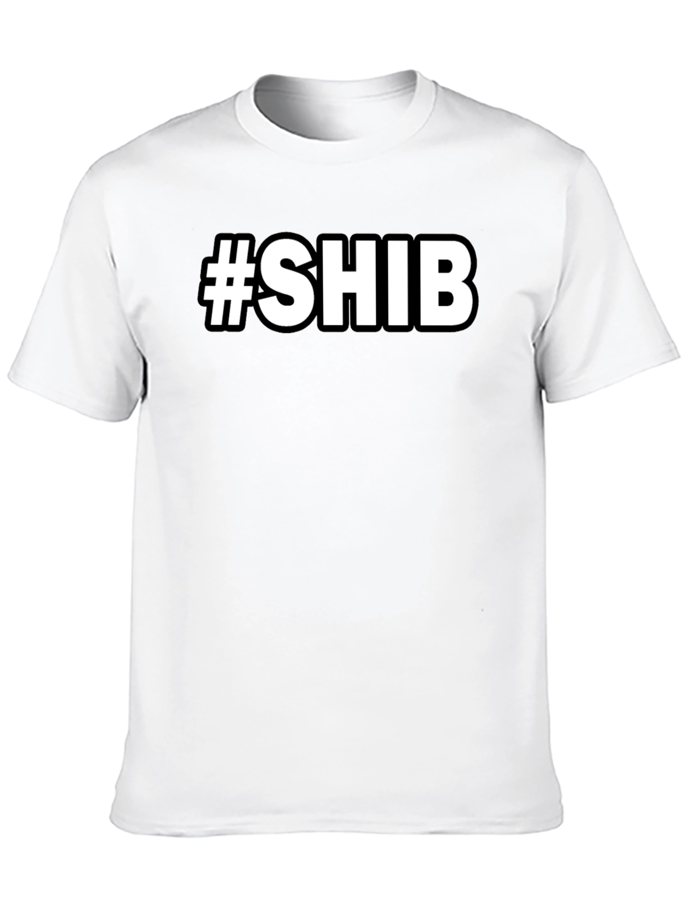 #SHIB Black Cotton Graphic Tee - Crypto Enthusiast Apparel