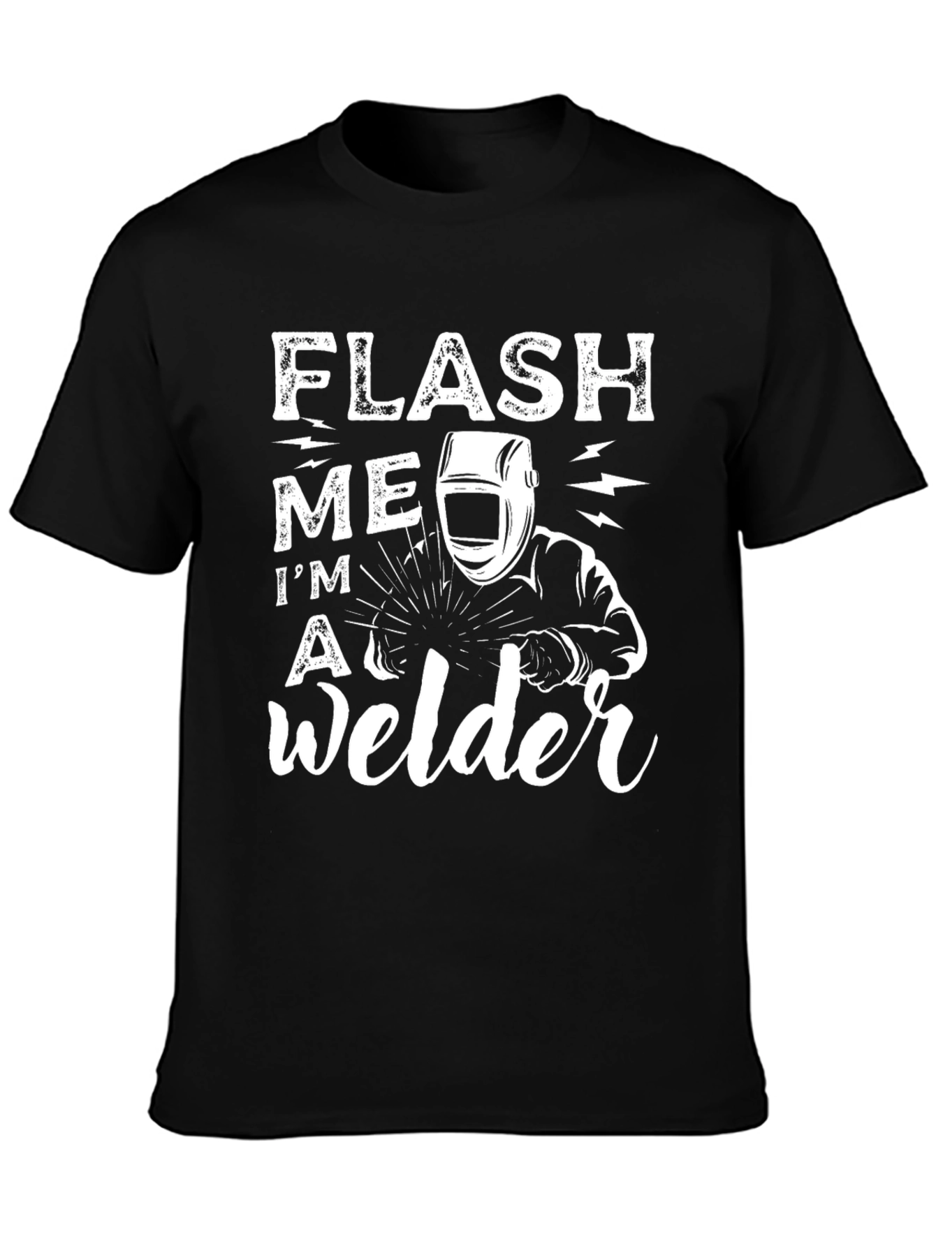 Flash Me Im A Welder Black T-Shirt