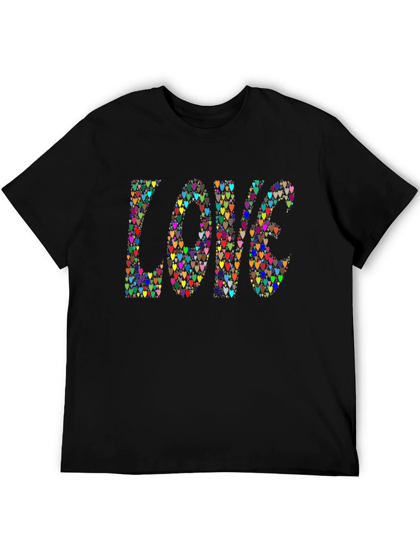 Heart LOVE Graphic Black T-Shirt