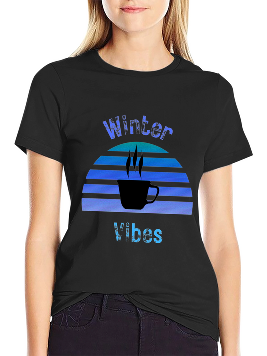 Winter Vibes Black Graphic Tee