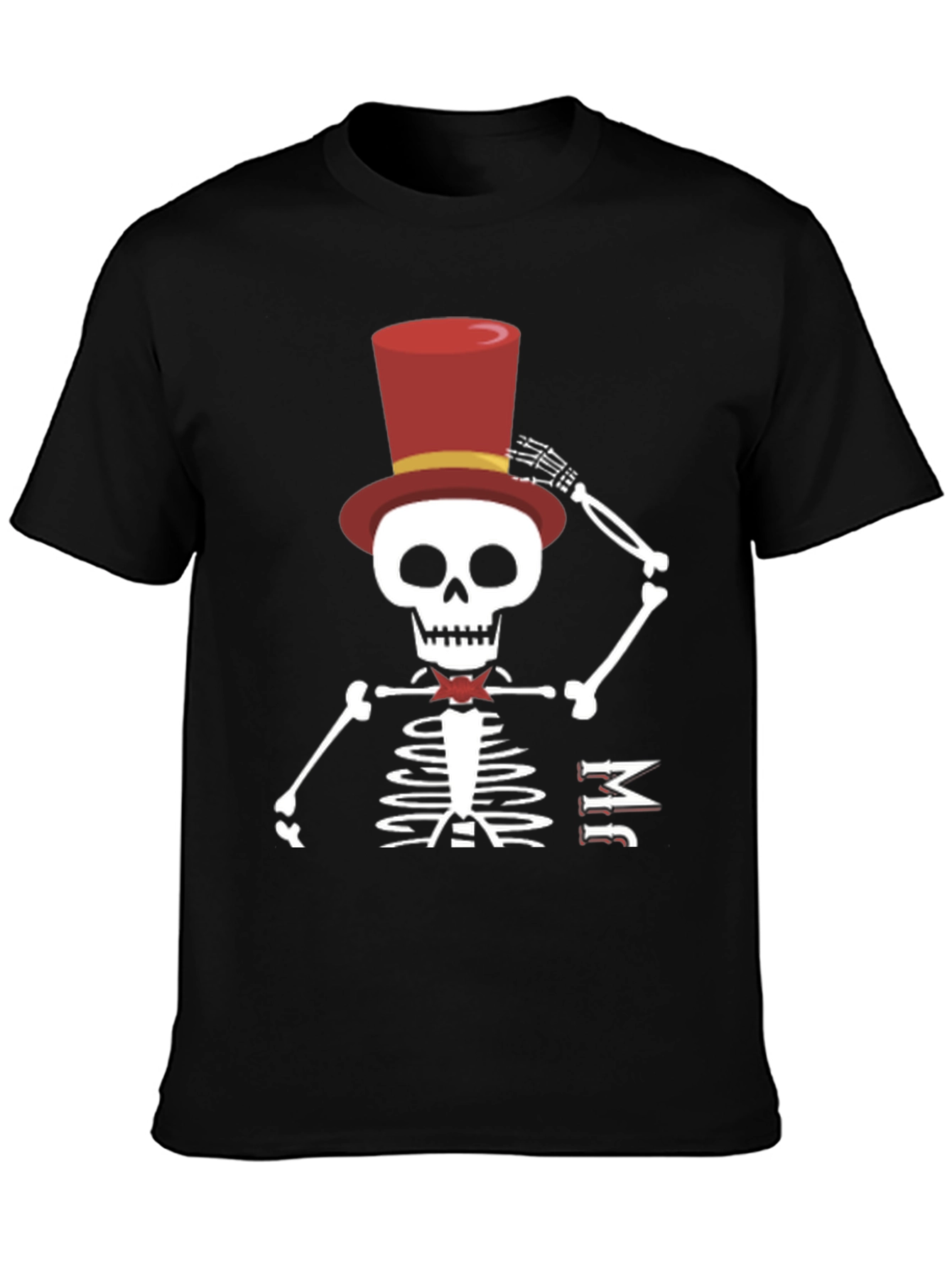 Skeleton Top Hat Mens Black T-Shirt