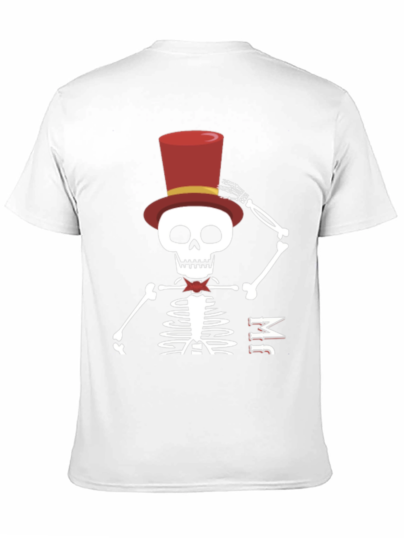 Skeleton Top Hat Mens Black T-Shirt