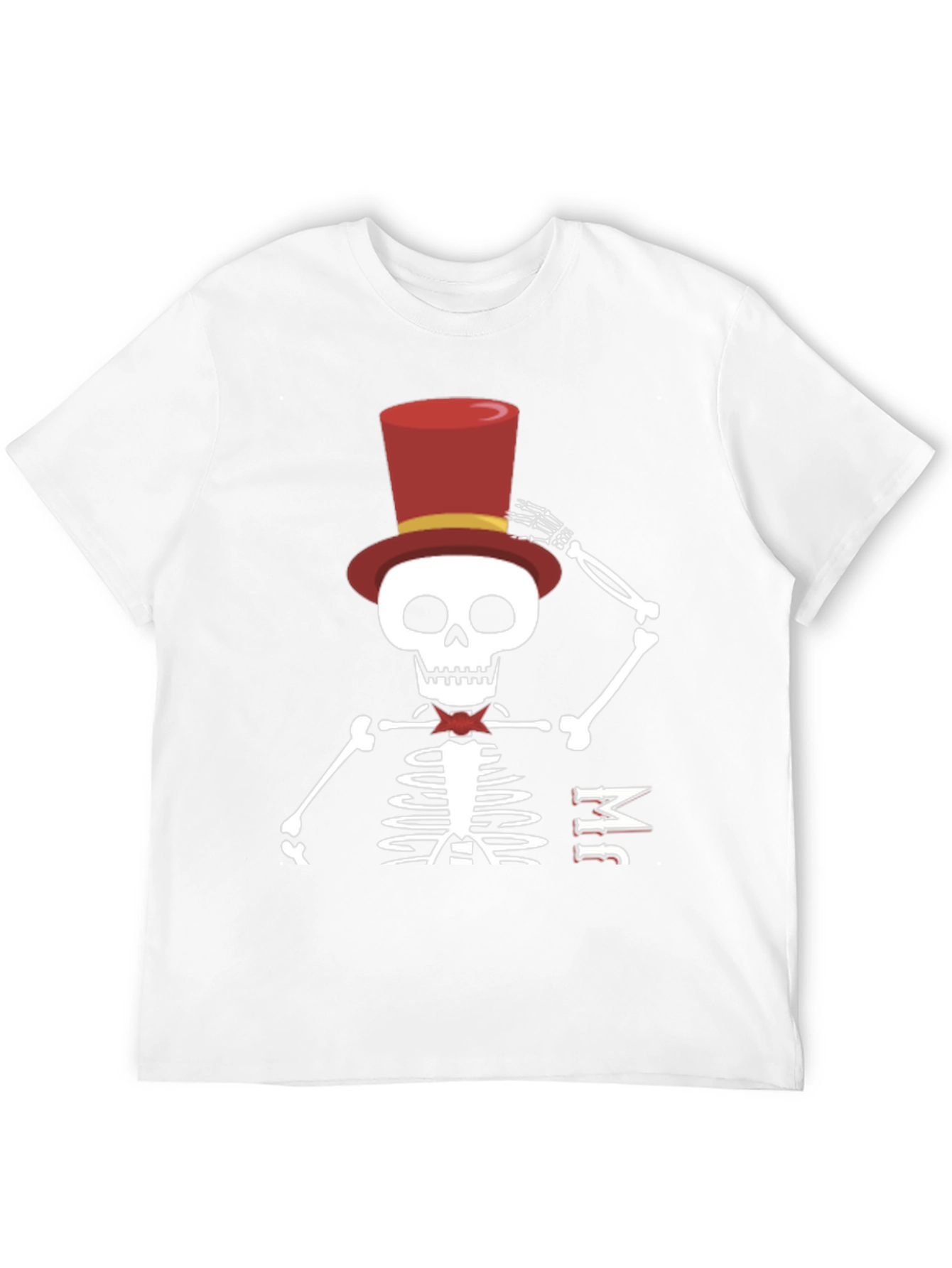 Skeleton Top Hat Mens Black T-Shirt