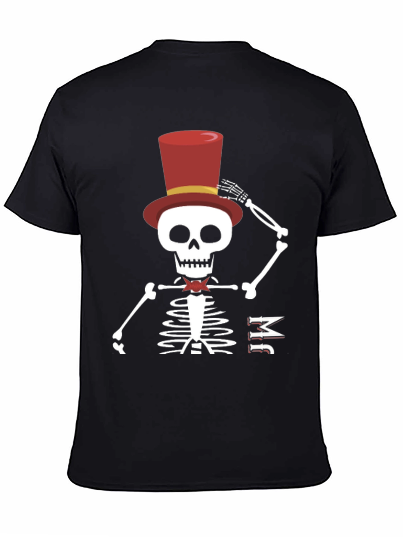 Skeleton Top Hat Mens Black T-Shirt