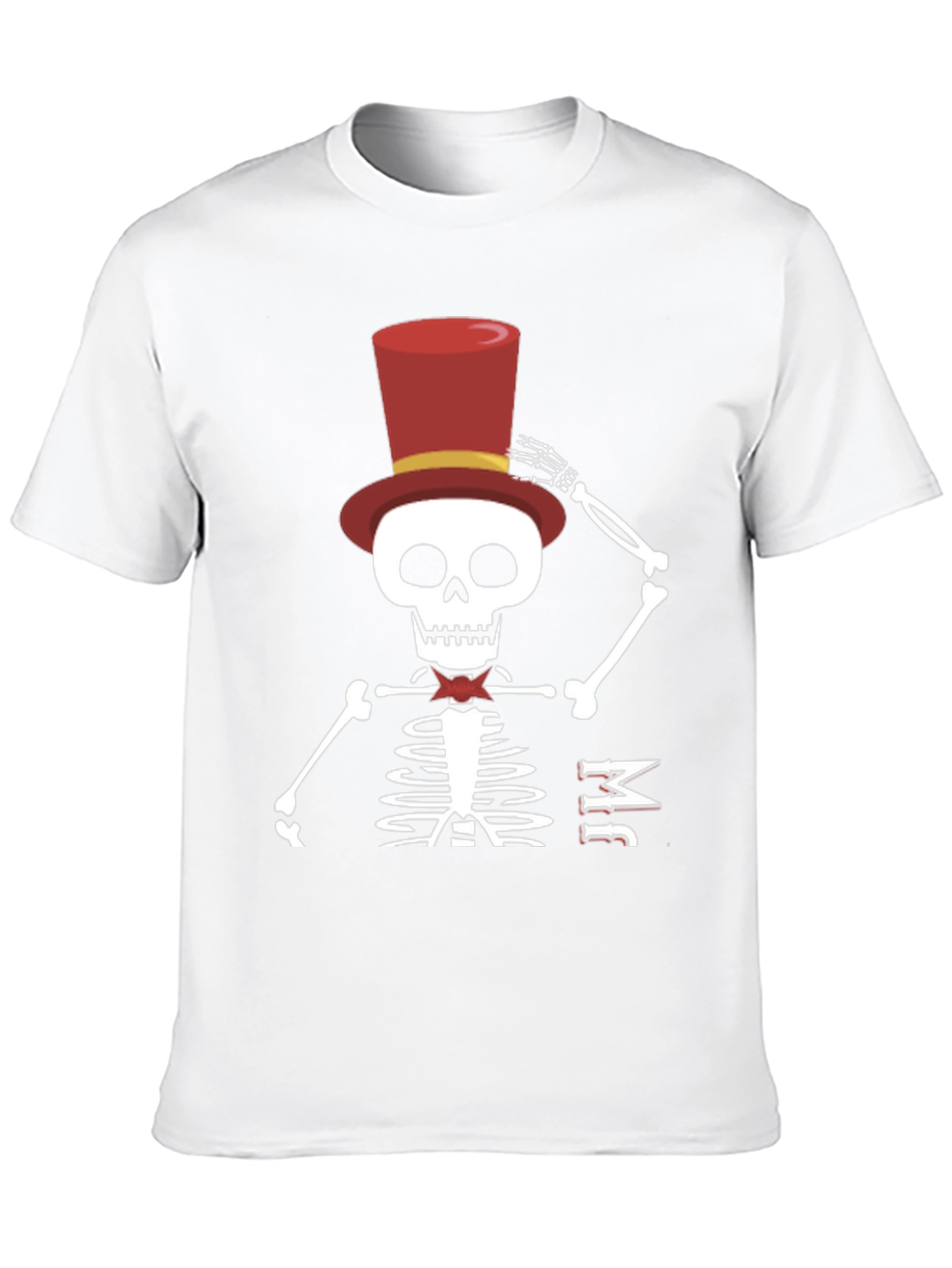 Skeleton Top Hat Mens Black T-Shirt