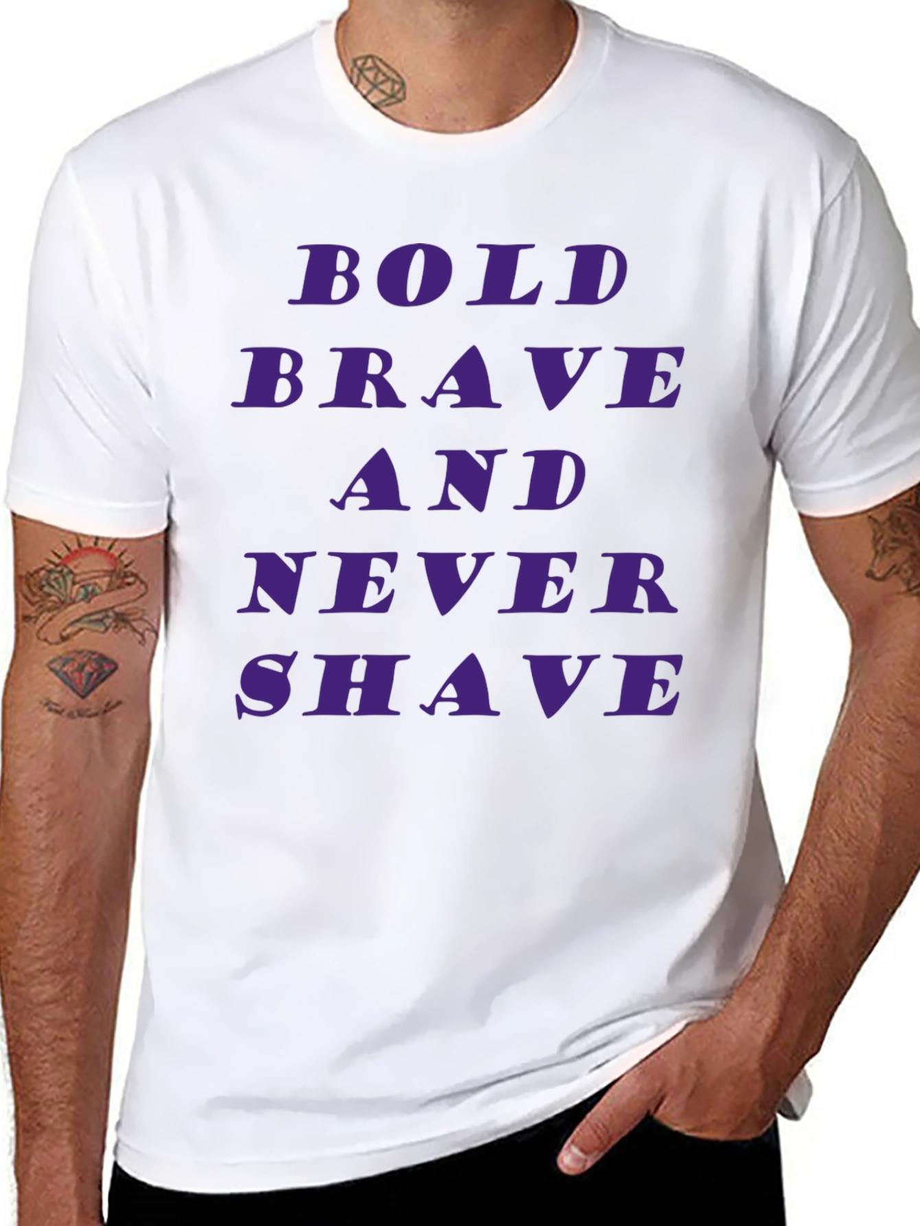 Bold Brave Never Shave Graphic Tee