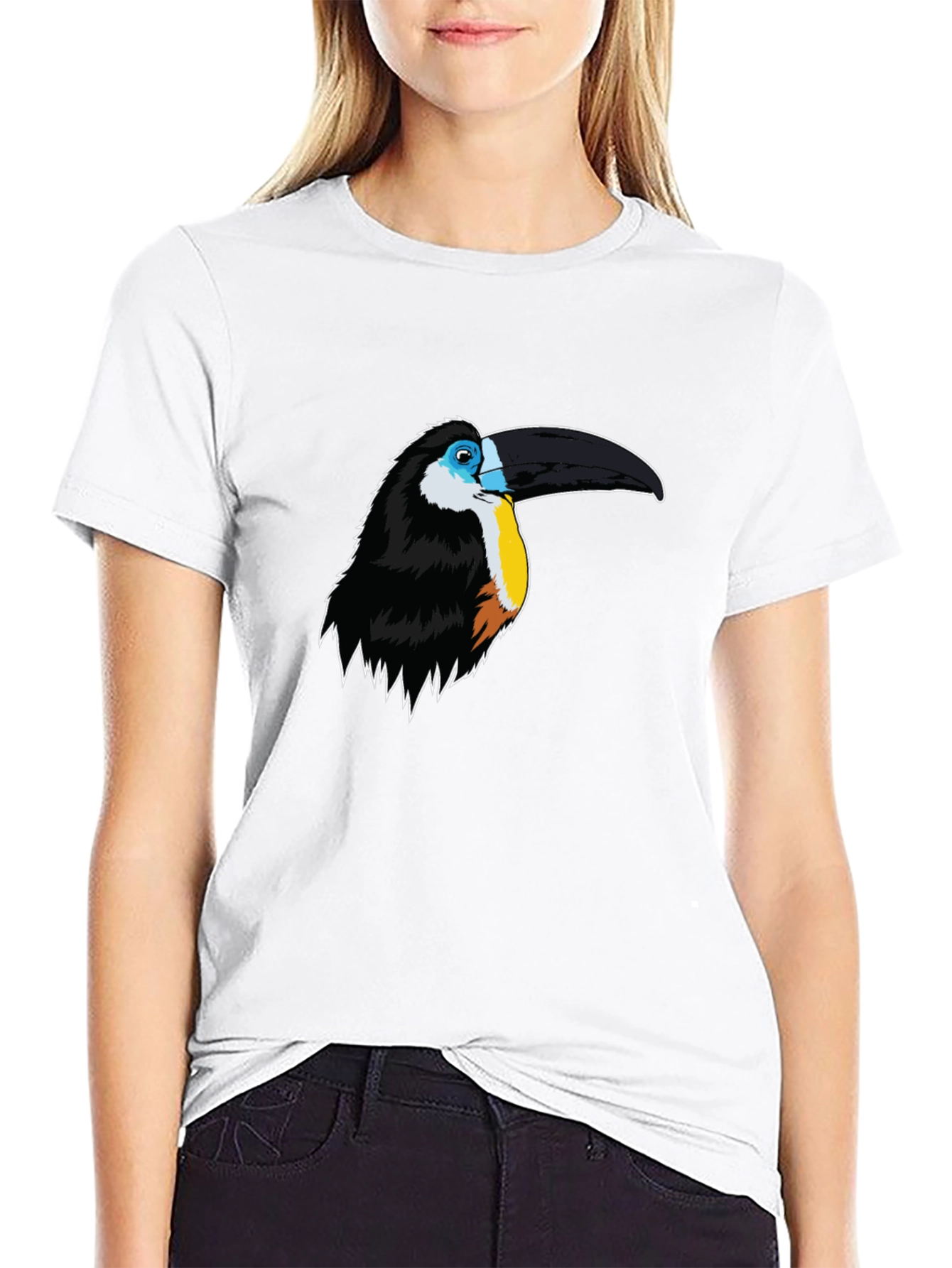 Toucan Graphic Print Mens Black T-Shirt