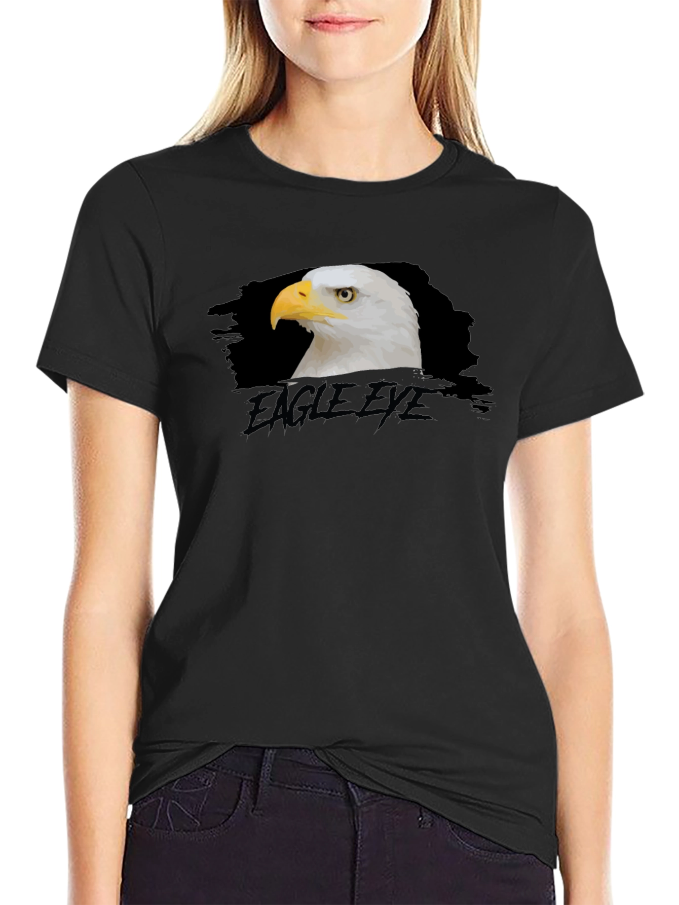 Eagle Eye Black T-Shirt Graphic Print