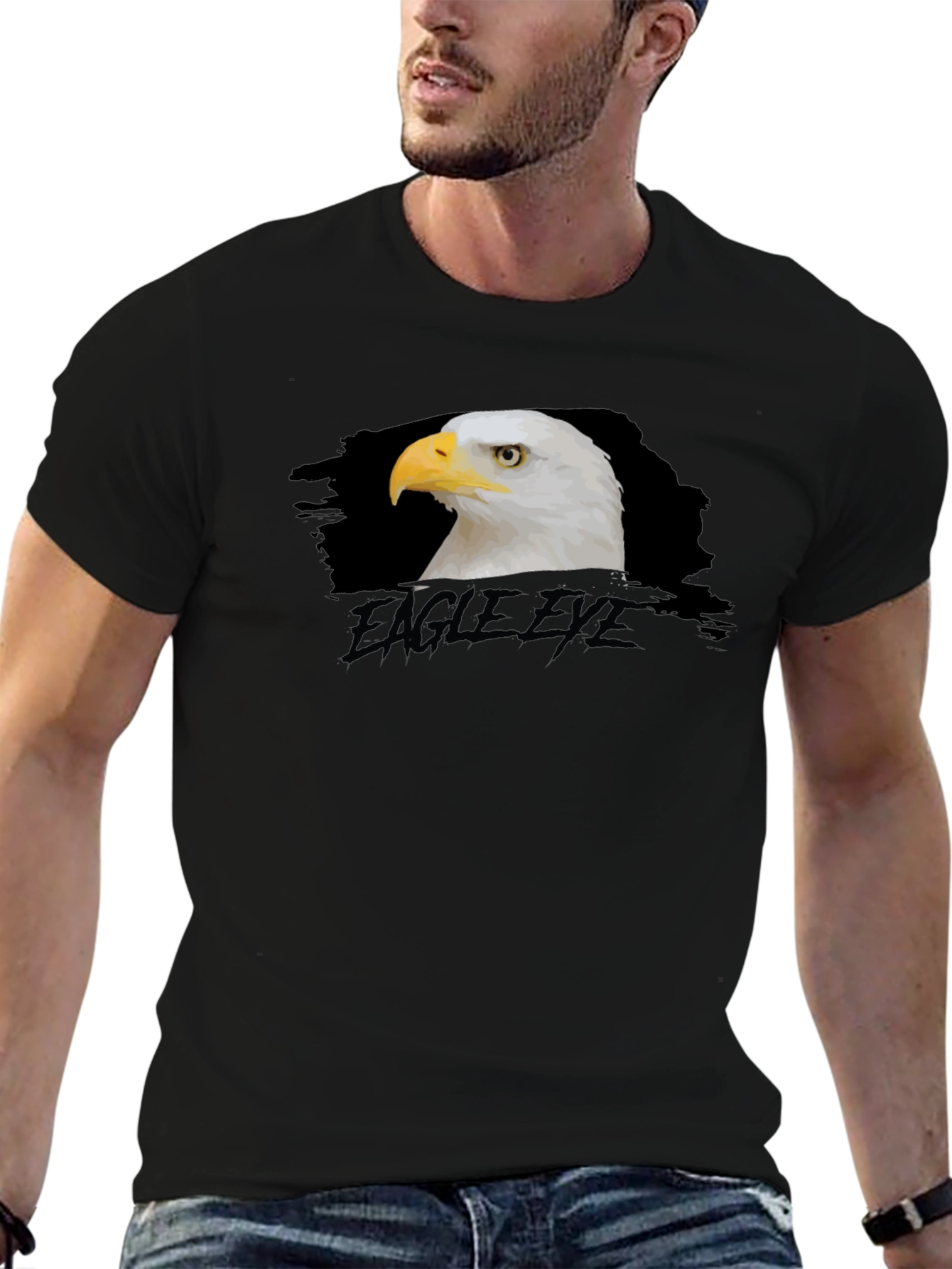 Eagle Eye Black T-Shirt Graphic Print
