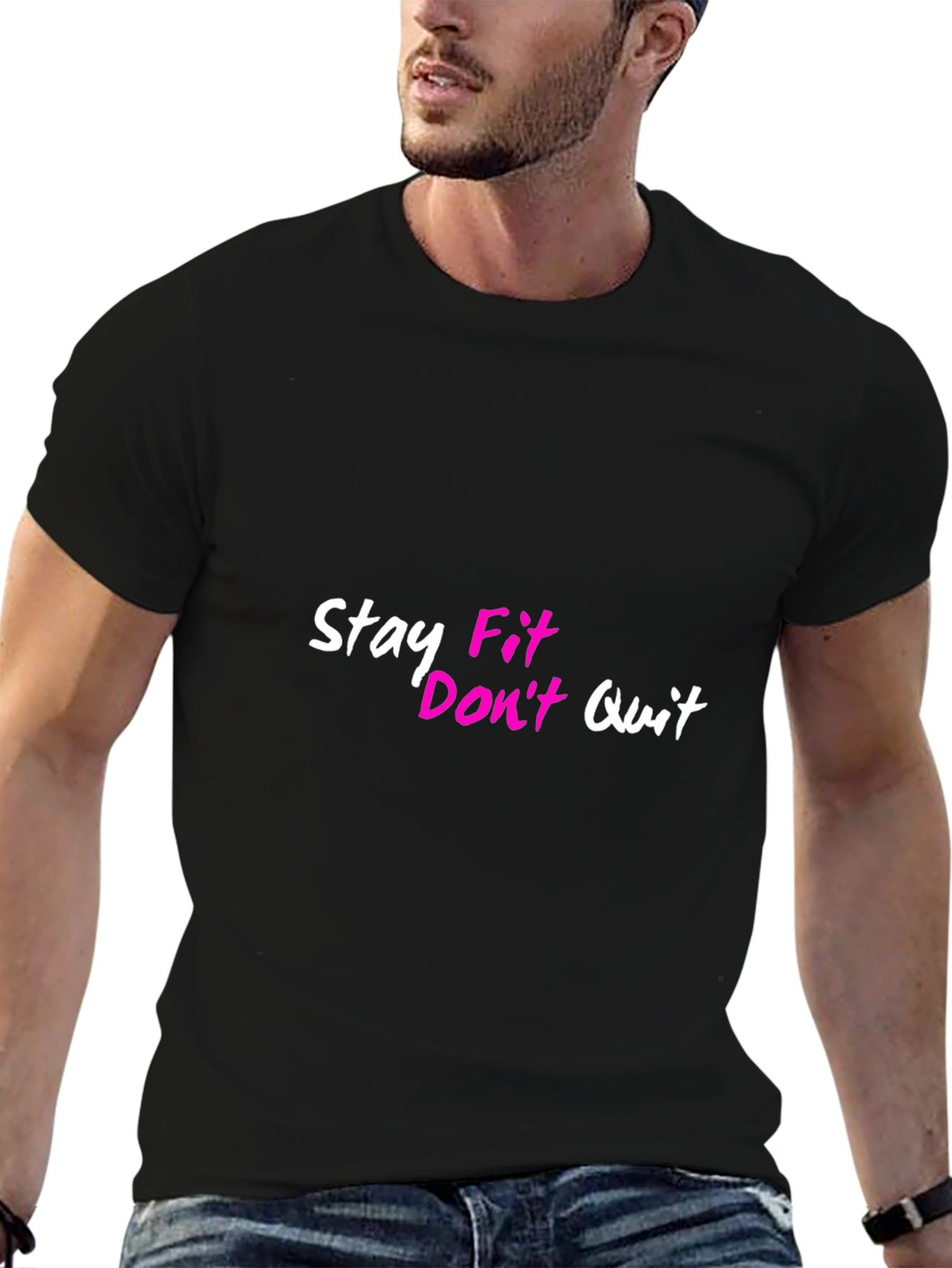 Stay Fit Dont Quit Black T-Shirt