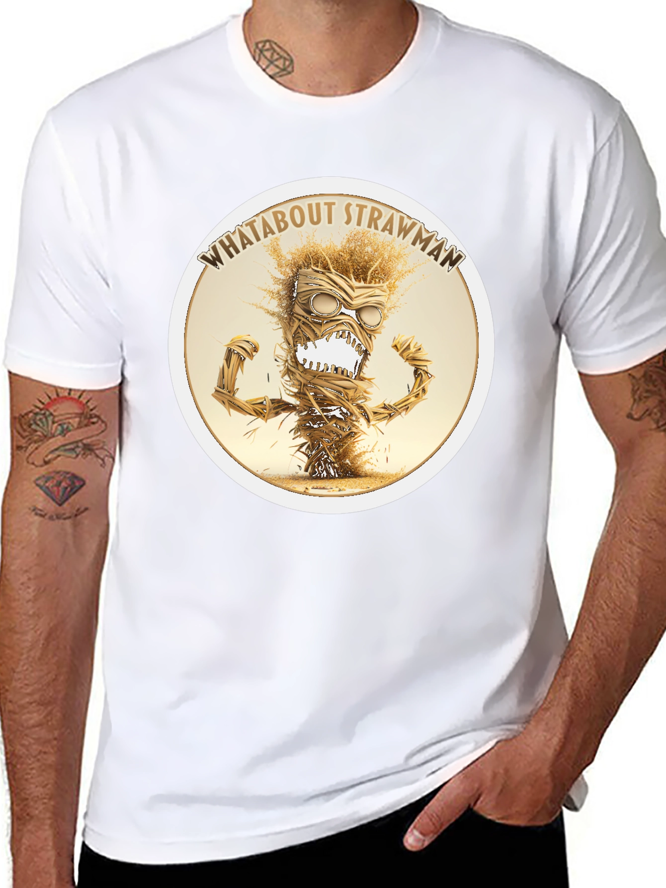 Whatabout Strawman Graphic T-Shirt - Unique Design