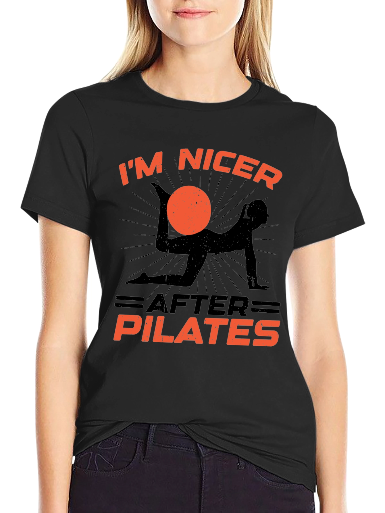 Pilates T-Shirt: Im Nicer After Pilates Graphic Tee
