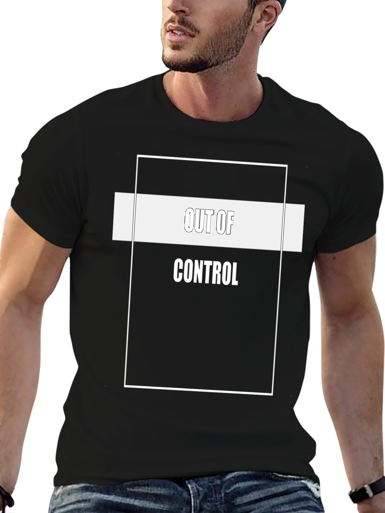 Out of Control Graphic Tee - Black Cotton Blend