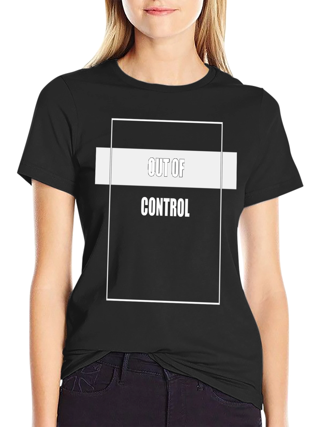 Out of Control Graphic Tee - Black Cotton Blend