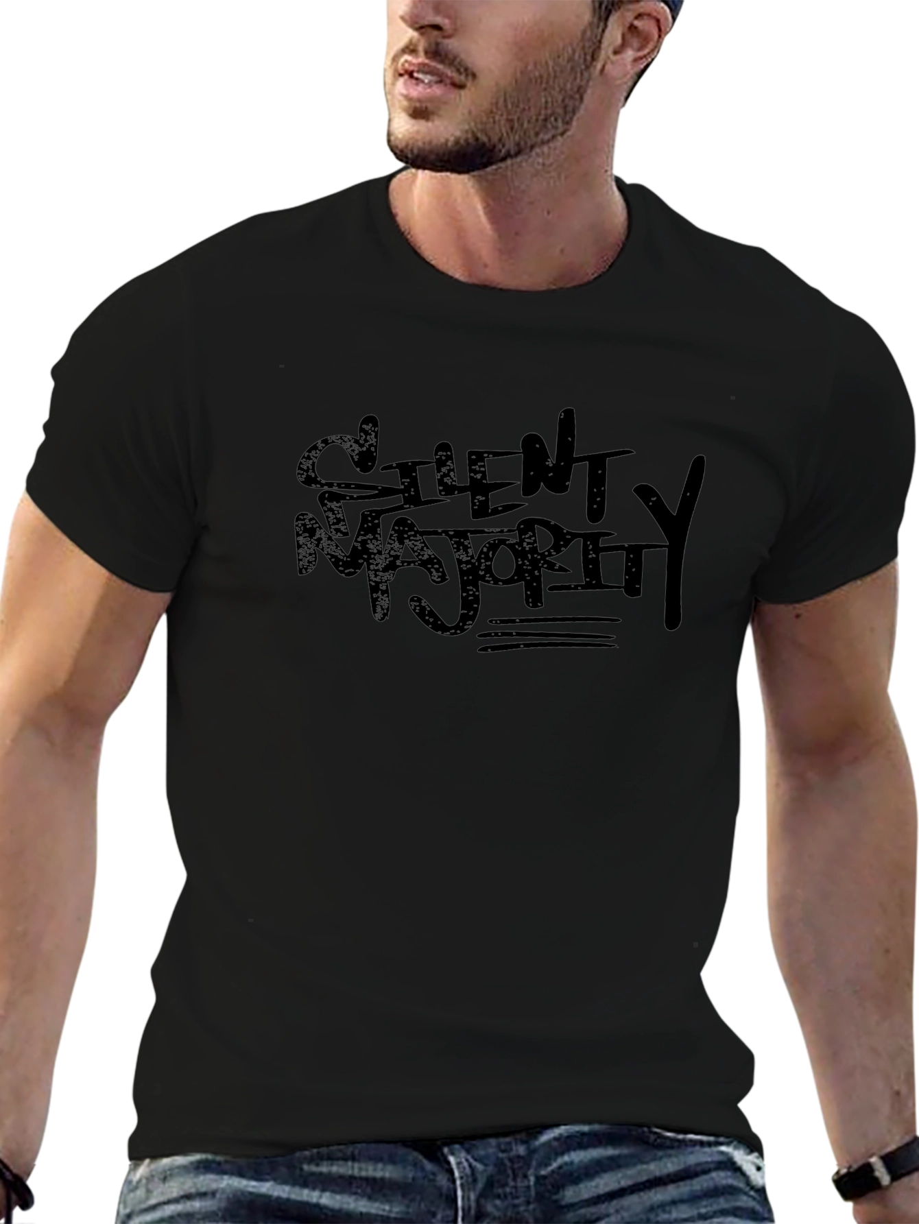 Silent Majority Graphic Black T-Shirt