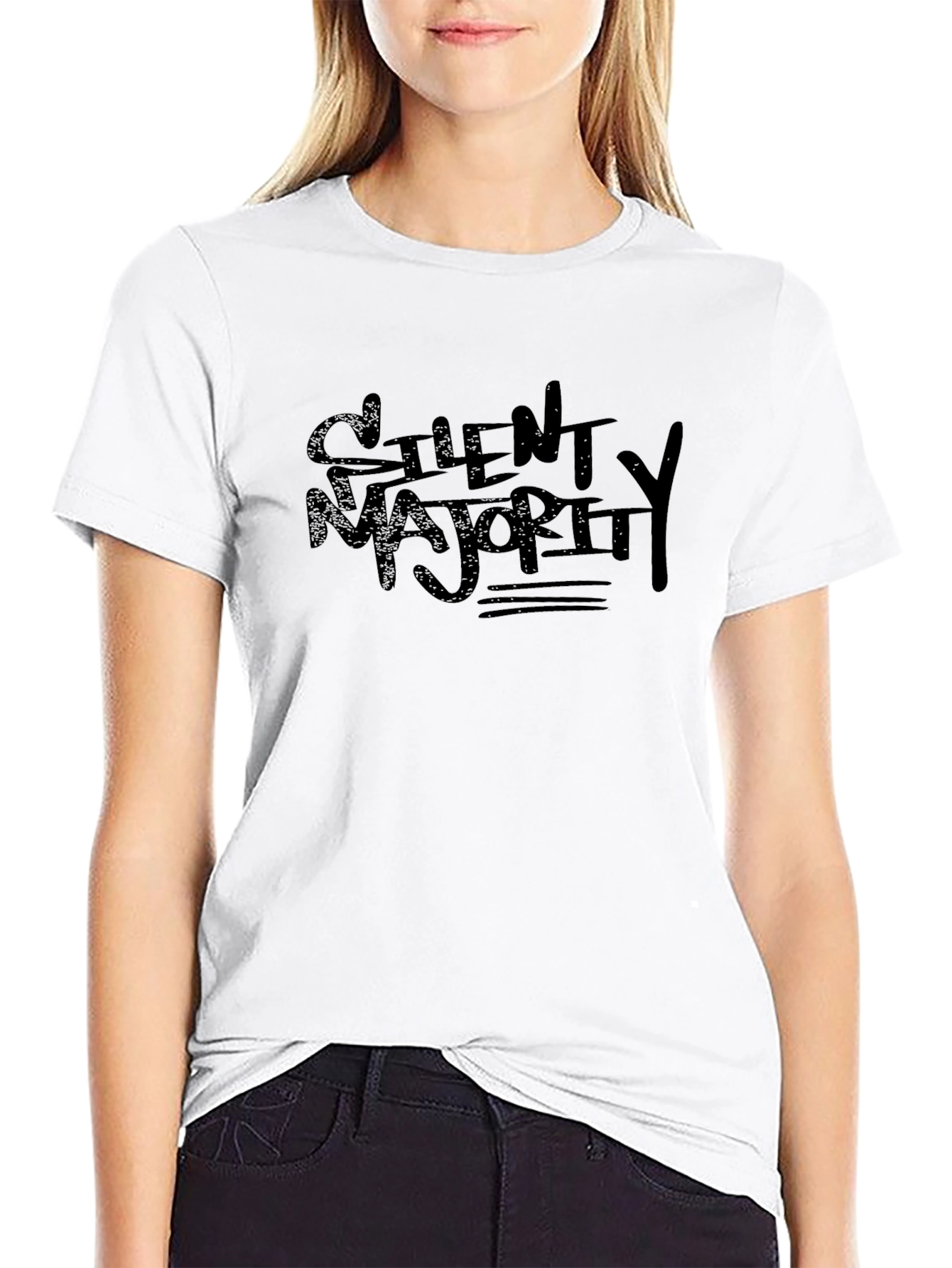Silent Majority Graphic Black T-Shirt