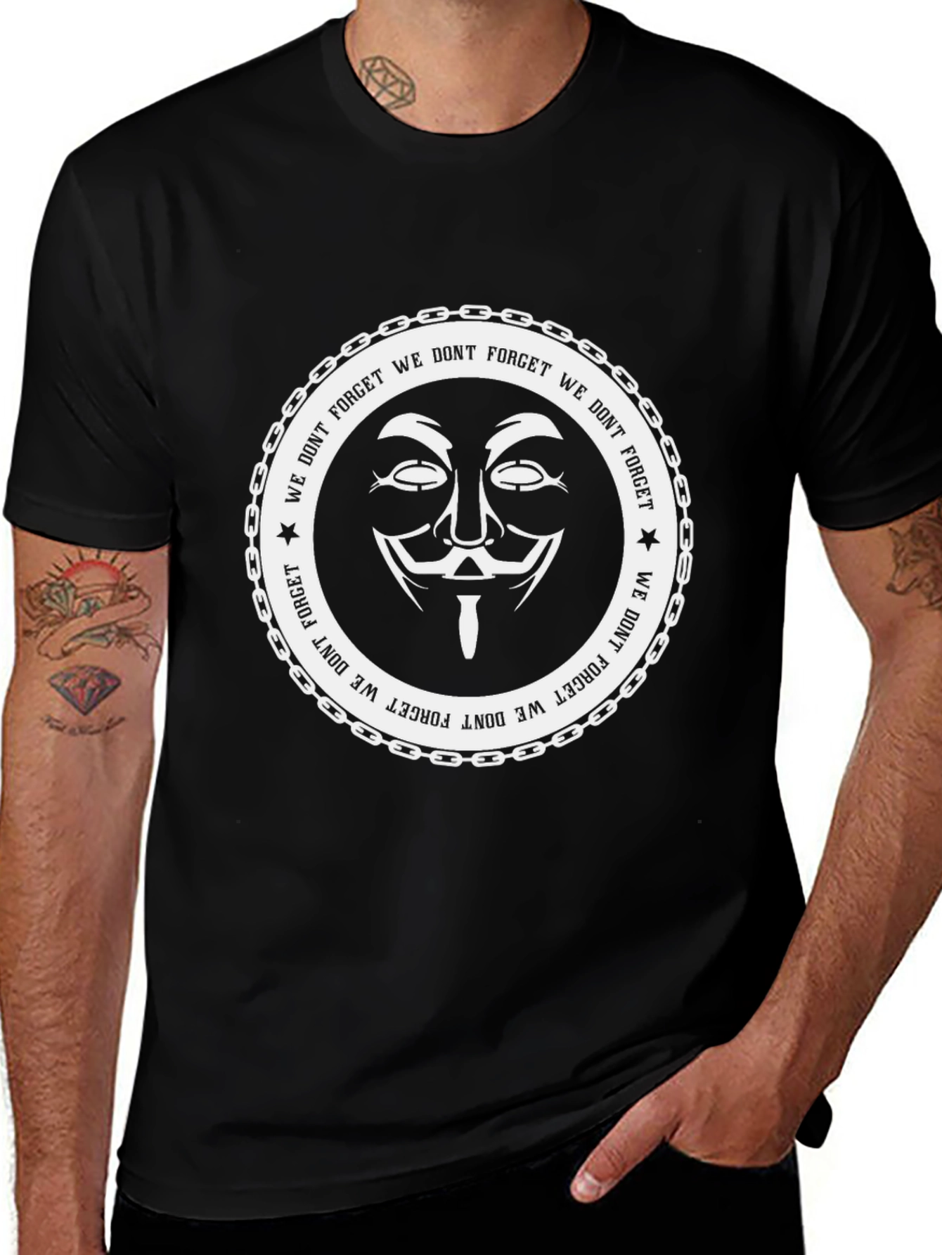 Anonymous We Dont Forget Graphic T-Shirt