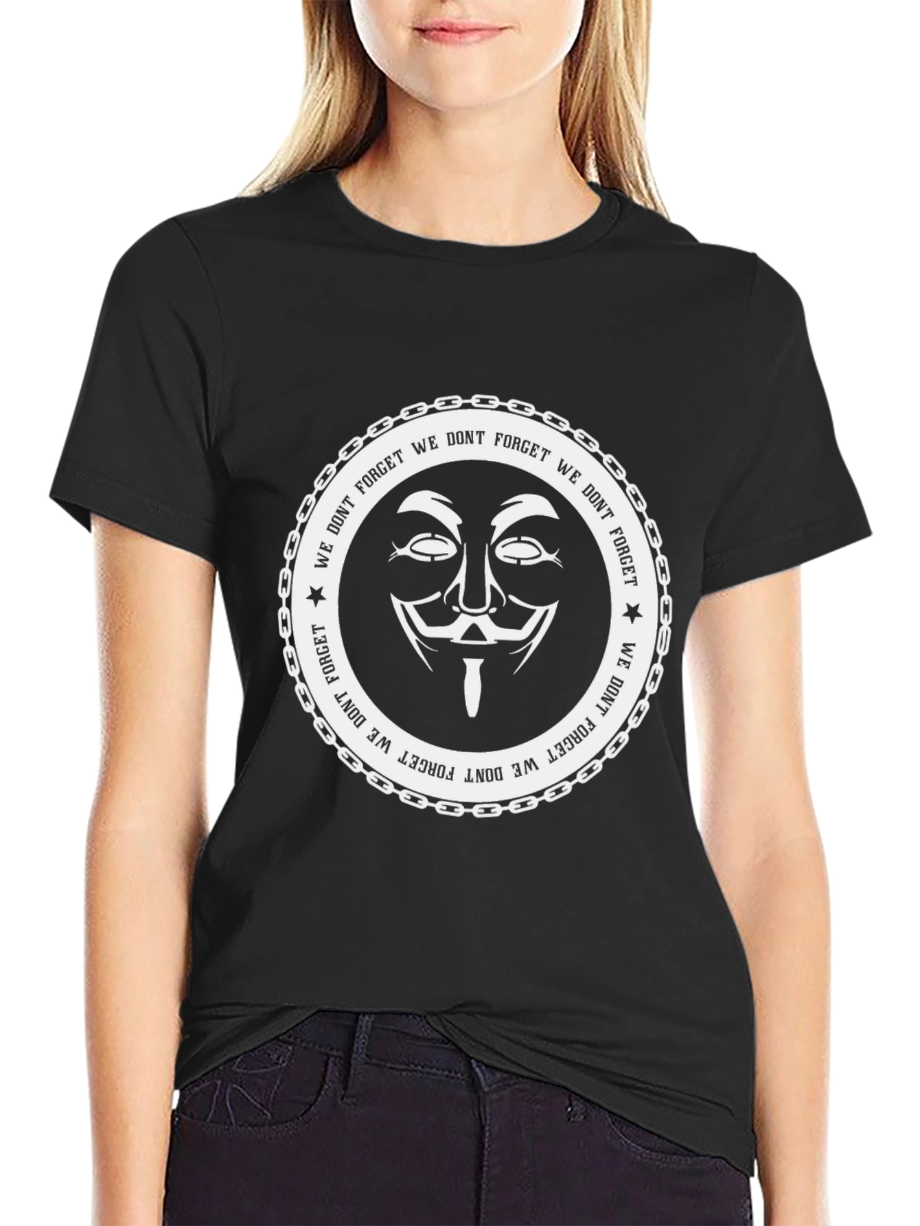 Anonymous We Dont Forget Graphic T-Shirt