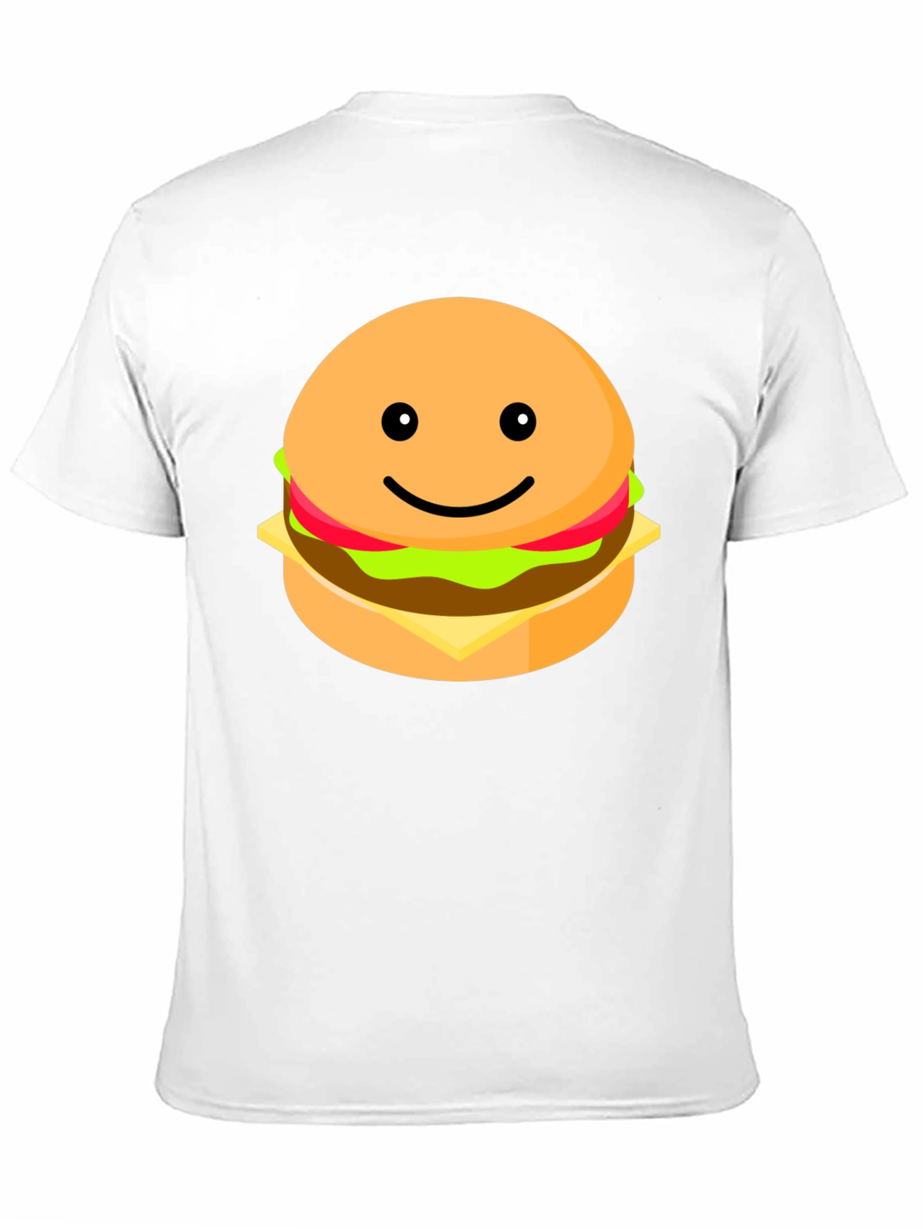 Smiling Burger Graphic Tee - Casual Black T-Shirt