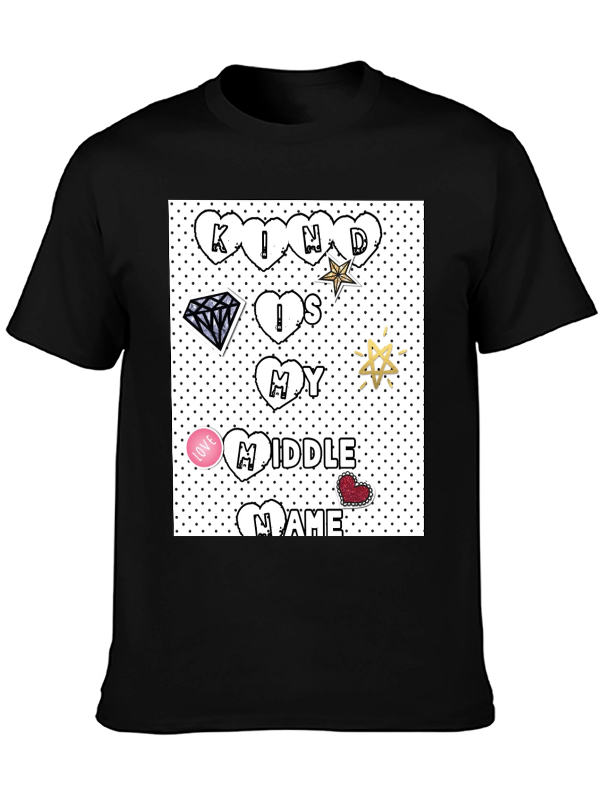 Kind is My Middle Name Black T-Shirt