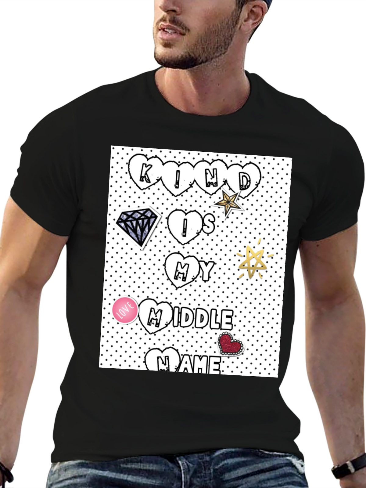Kind is My Middle Name Black T-Shirt