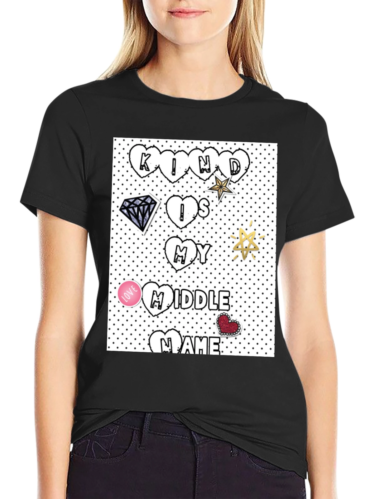 Kind is My Middle Name Black T-Shirt
