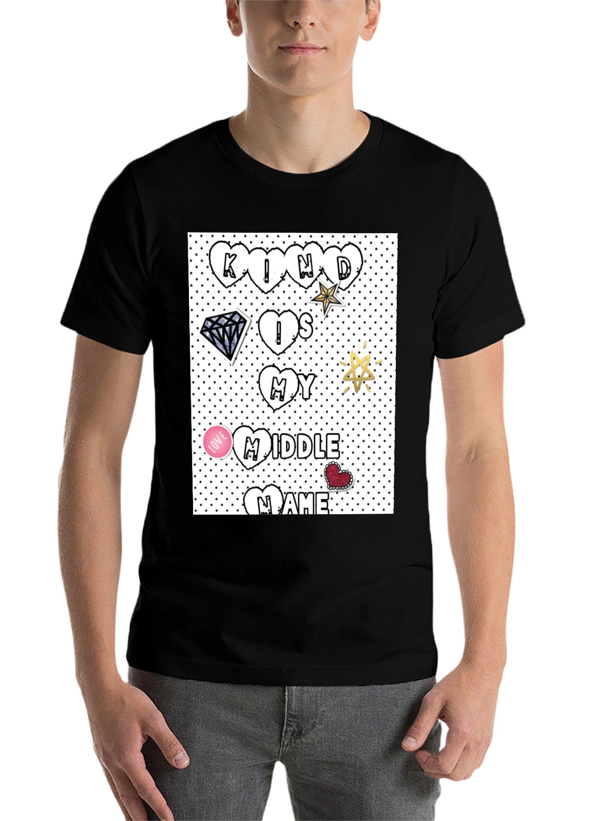 Kind is My Middle Name Black T-Shirt