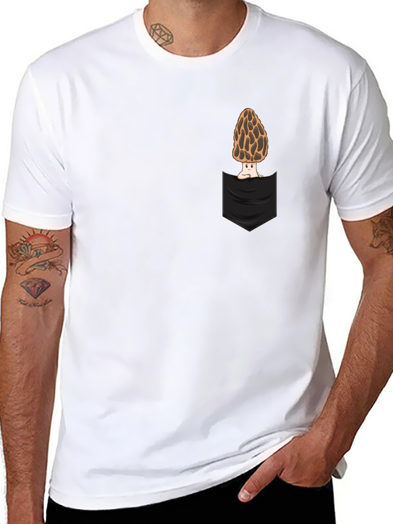 Mushroom Pocket T-Shirt - Unique Graphic Tee