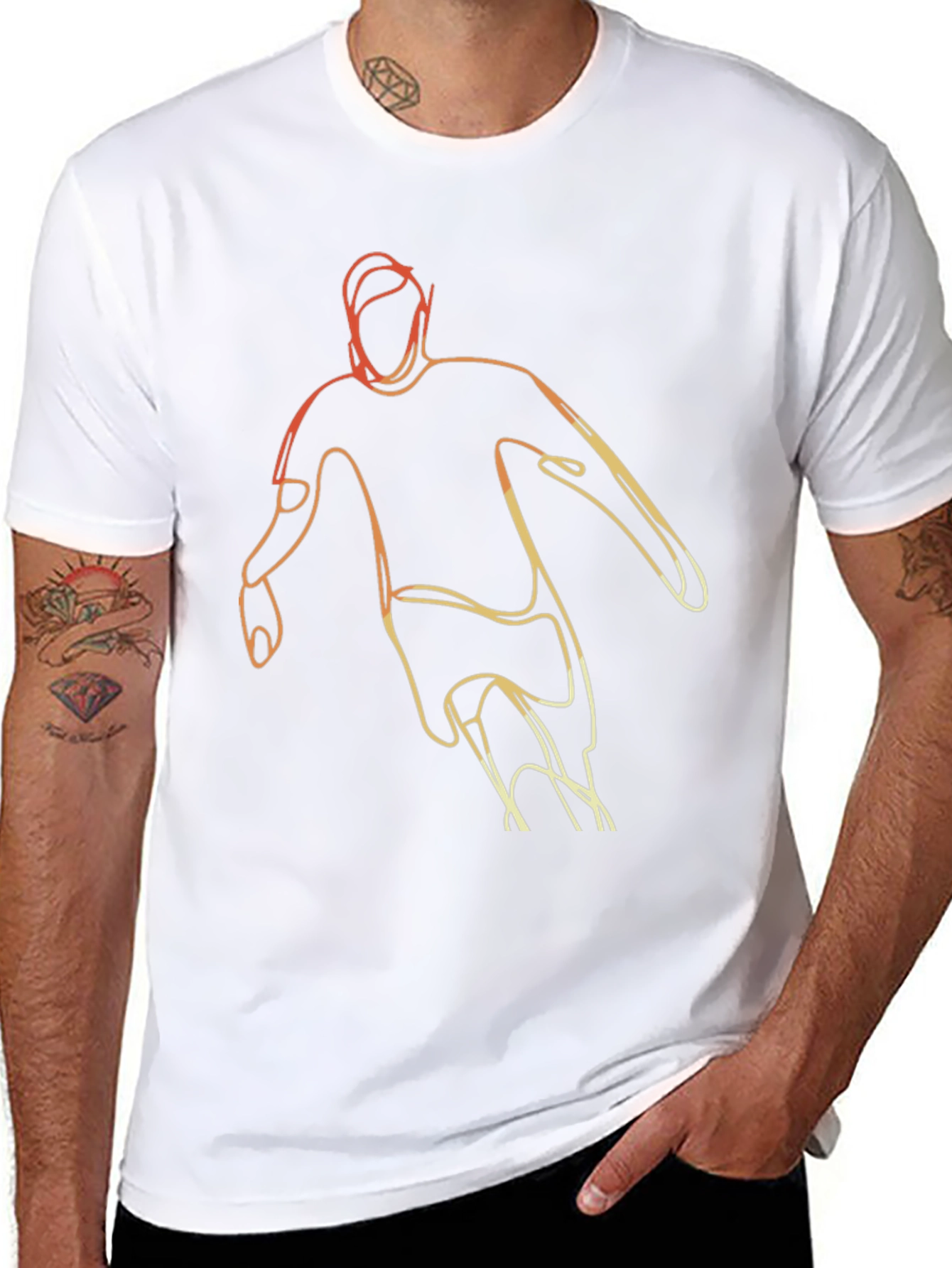 Line Art Sport Graphic Tee - Black