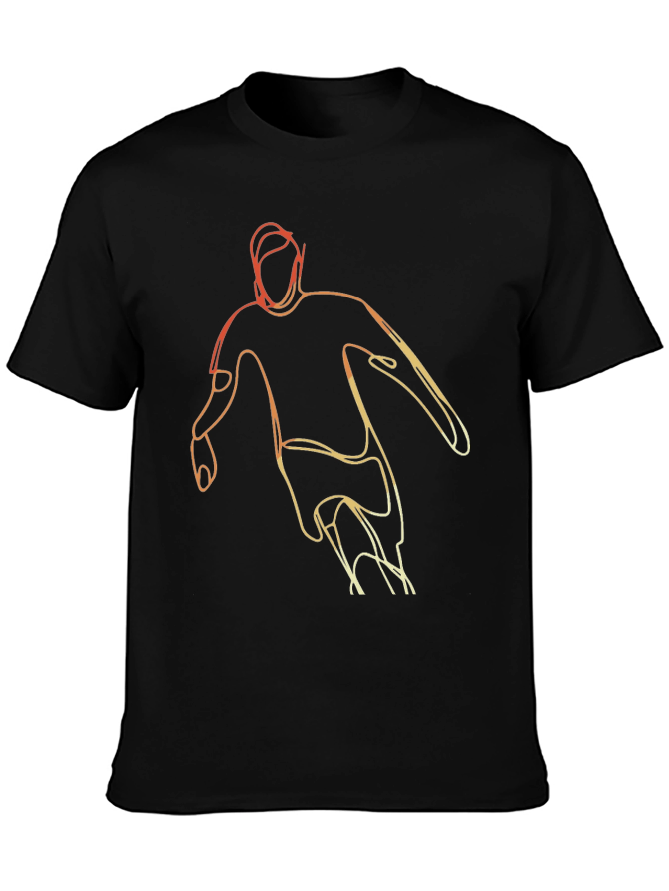 Line Art Sport Graphic Tee - Black