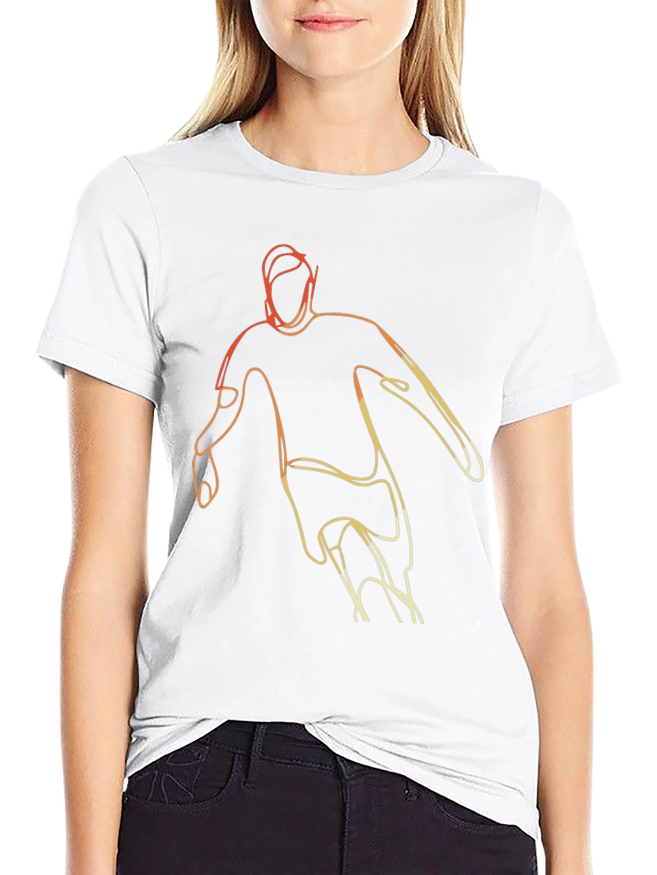 Line Art Sport Graphic Tee - Black