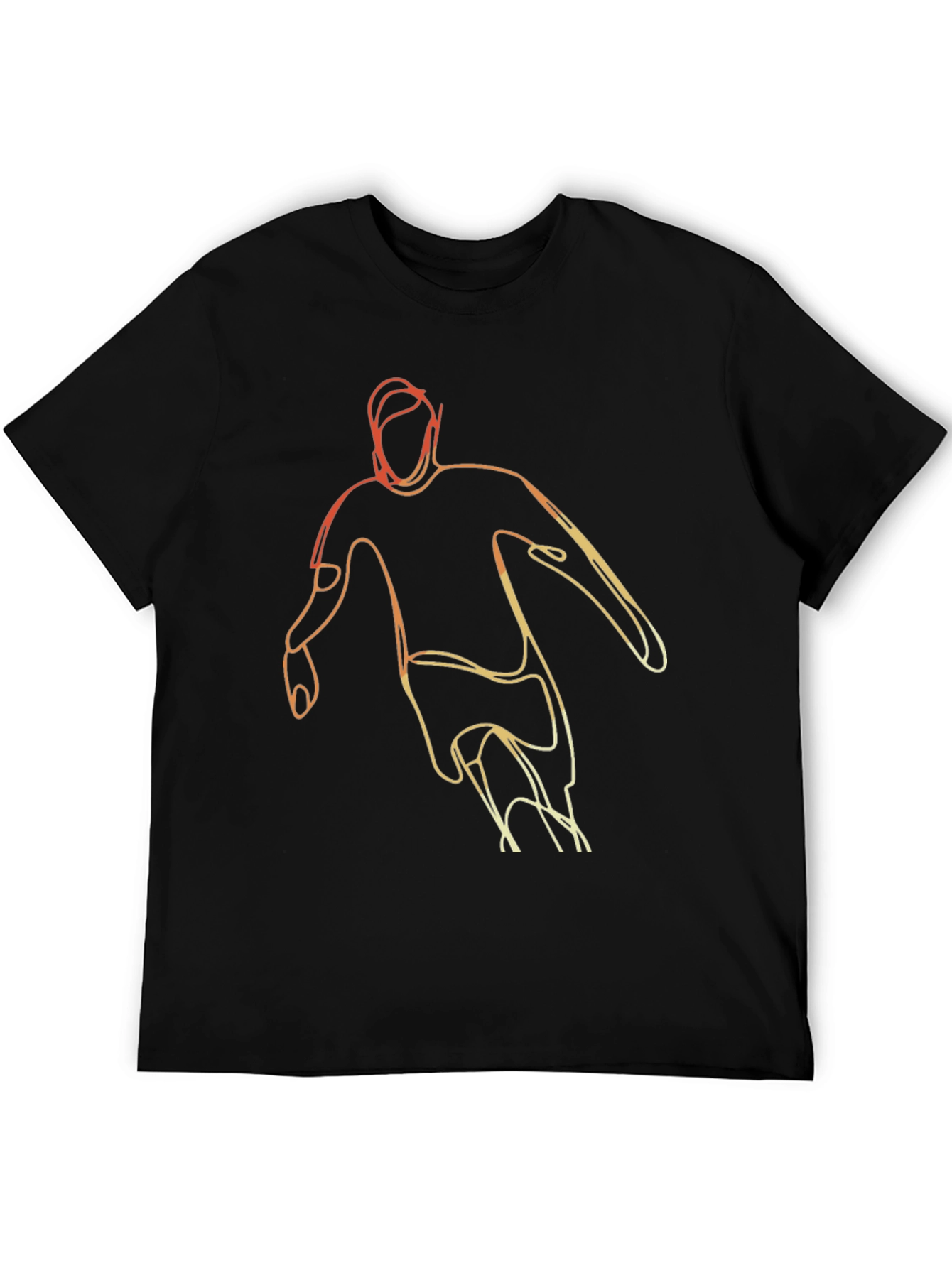 Line Art Sport Graphic Tee - Black