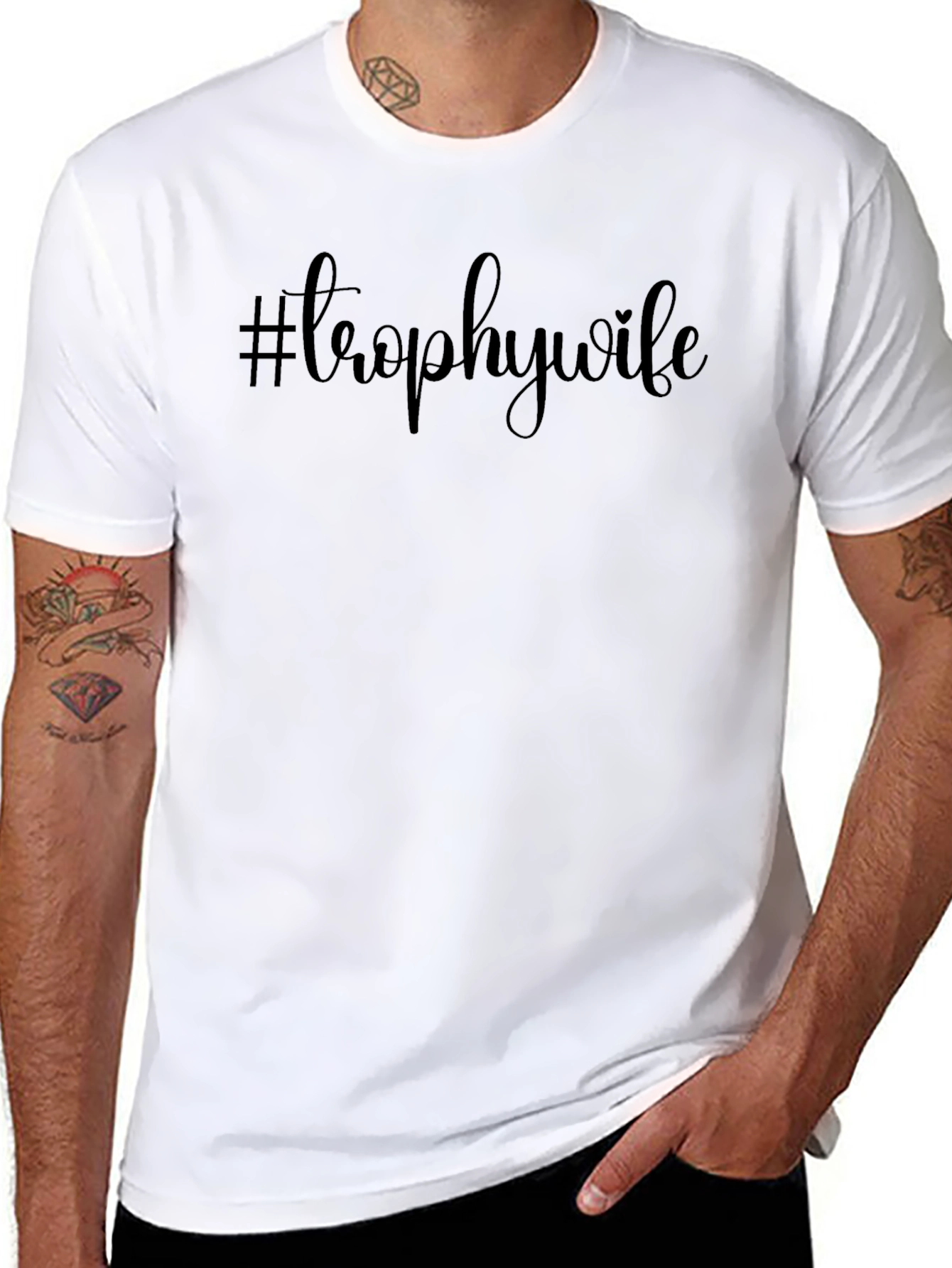 #TrophyWife Black Graphic Tee Shirt - Trendy Casual Wear