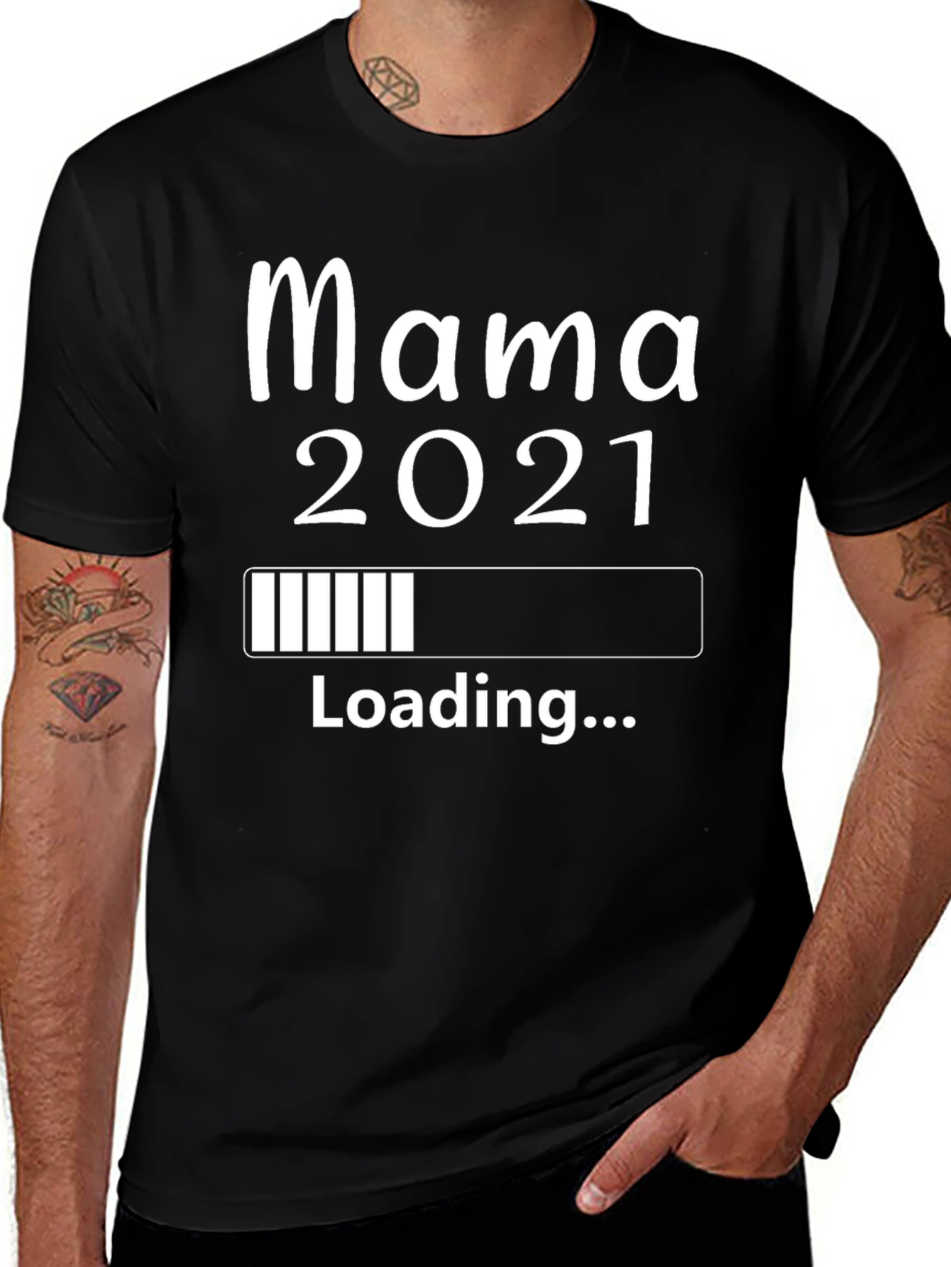 Mama 2021 Loading T-Shirt Pregnancy Reveal