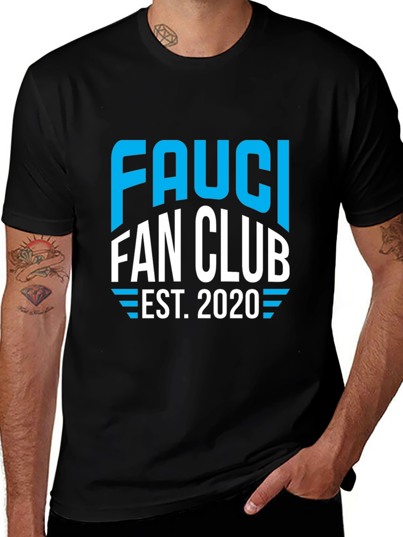 Fauci Fan Club Black Graphic Tee - Est. 2020