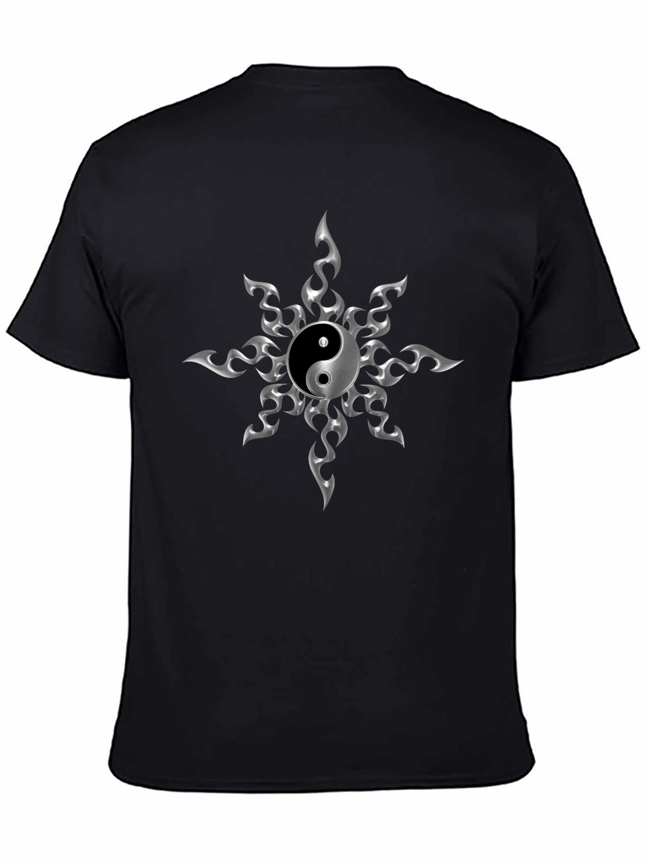Yin Yang Flame Graphic T-Shirt